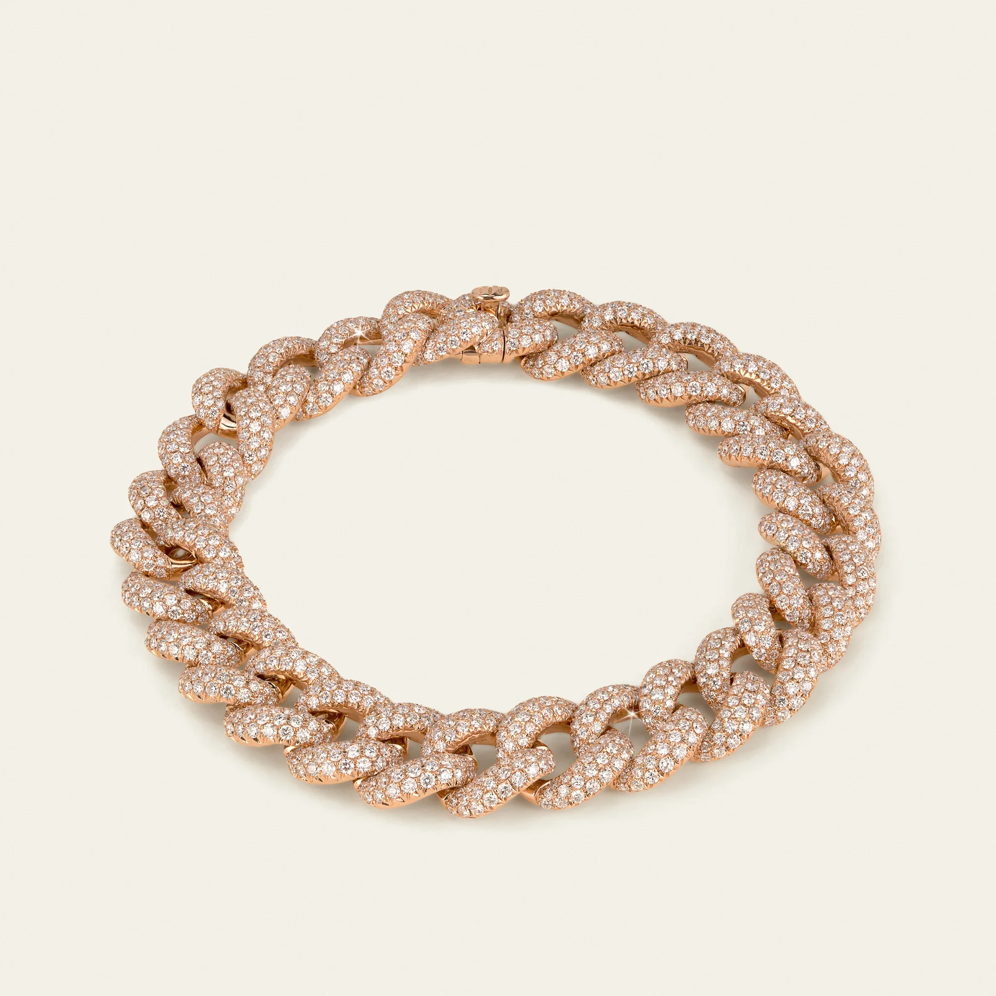 Jacob & Co. キューバン・リンク ホワイトダイヤモンド ブレスレット 18Kローズゴールド