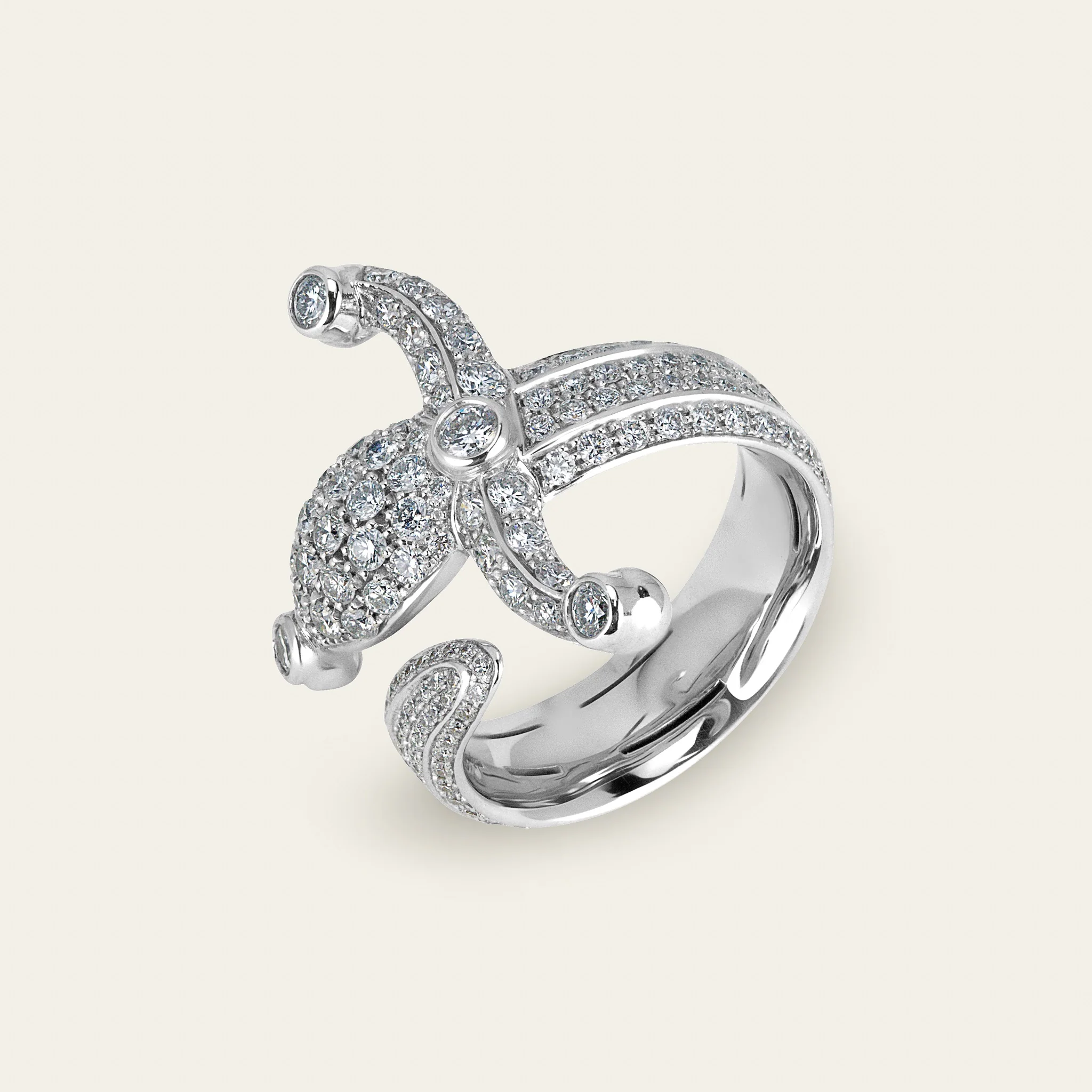 ジェイコブ エスパーダ リング 18KWG ダイヤモンド 手元コーディネート