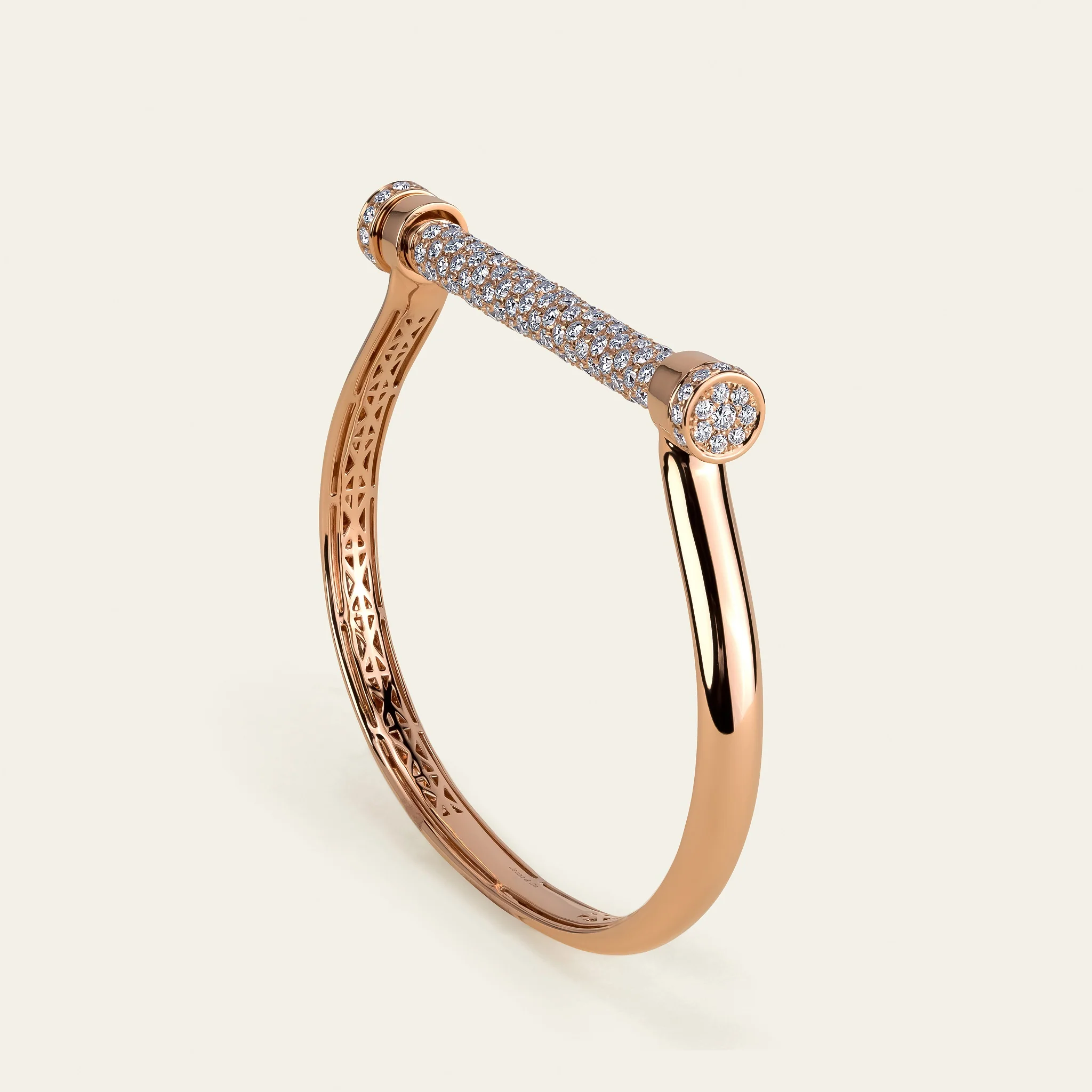 Jacob & Co. エストリボ バングル 18Kローズゴールド ダイヤモンド 正面