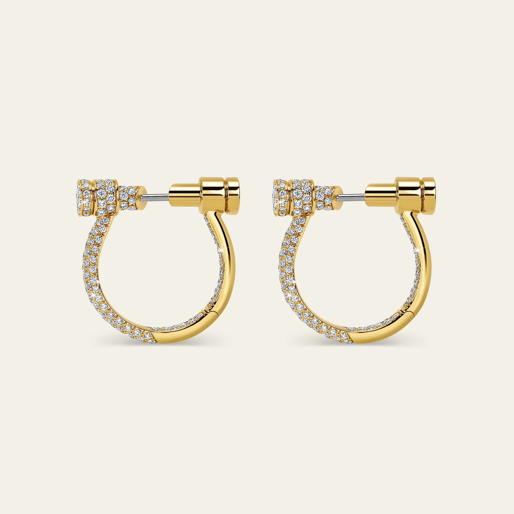 Jacob & Co. エストリボ イヤリング 18Kイエローゴールド ダイヤモンド 正面