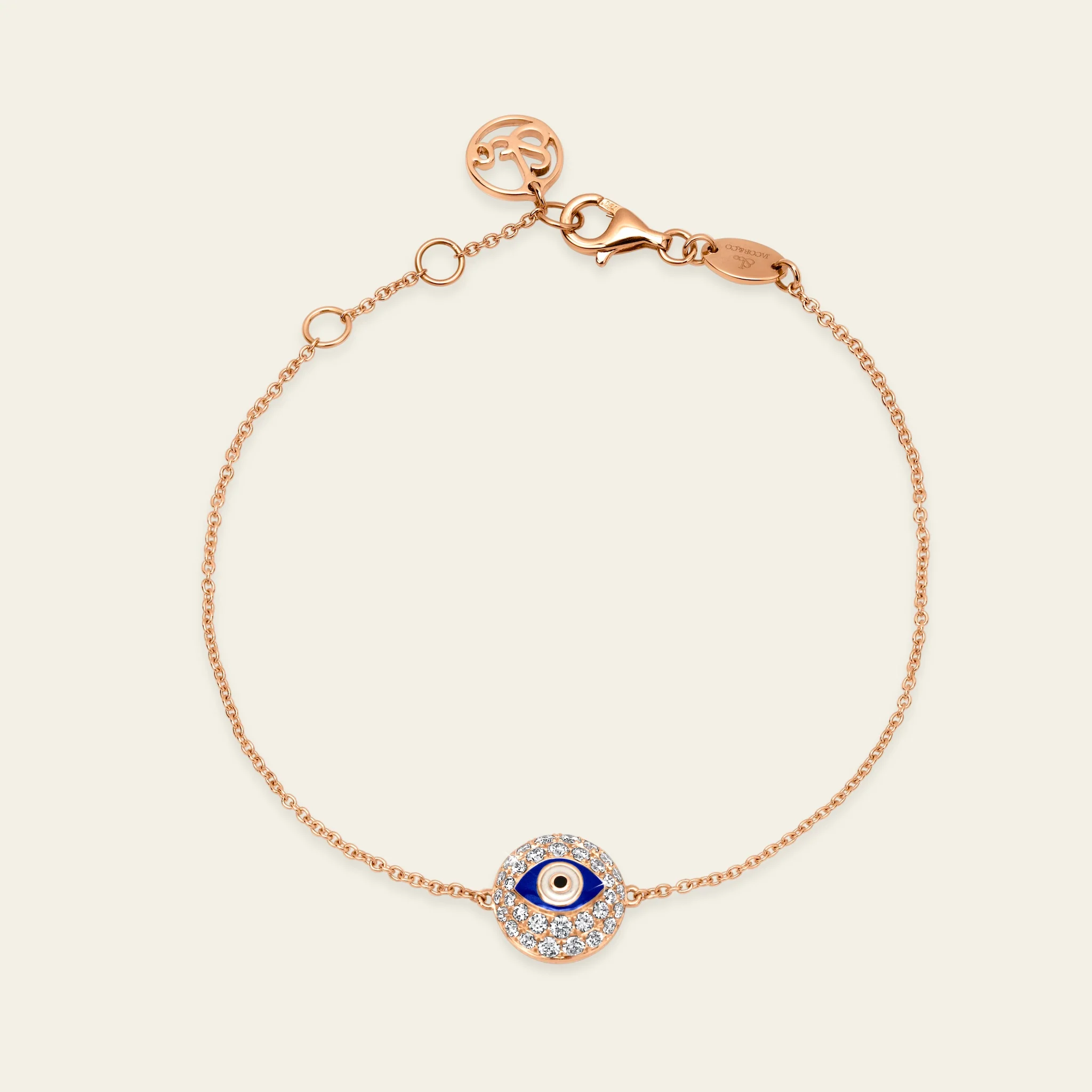Jacob & Co. エビル・アイ ブルーアイ ダイヤモンド ブレスレット 18Kローズゴールド