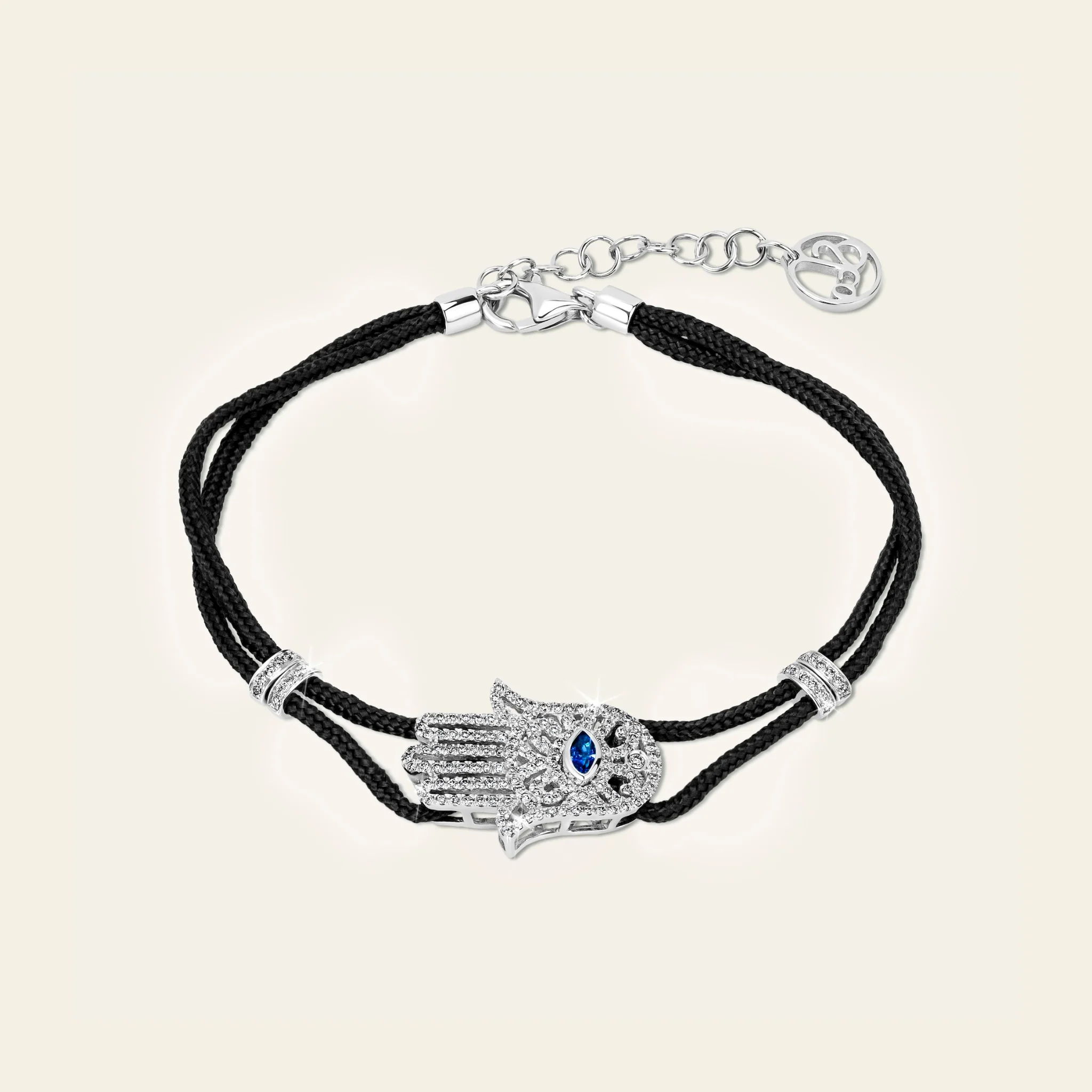 Jacob & Co. エビル・アイ ハムサ ダイヤモンド＆ブルーサファイア ブレスレット 18Kホワイトゴールド