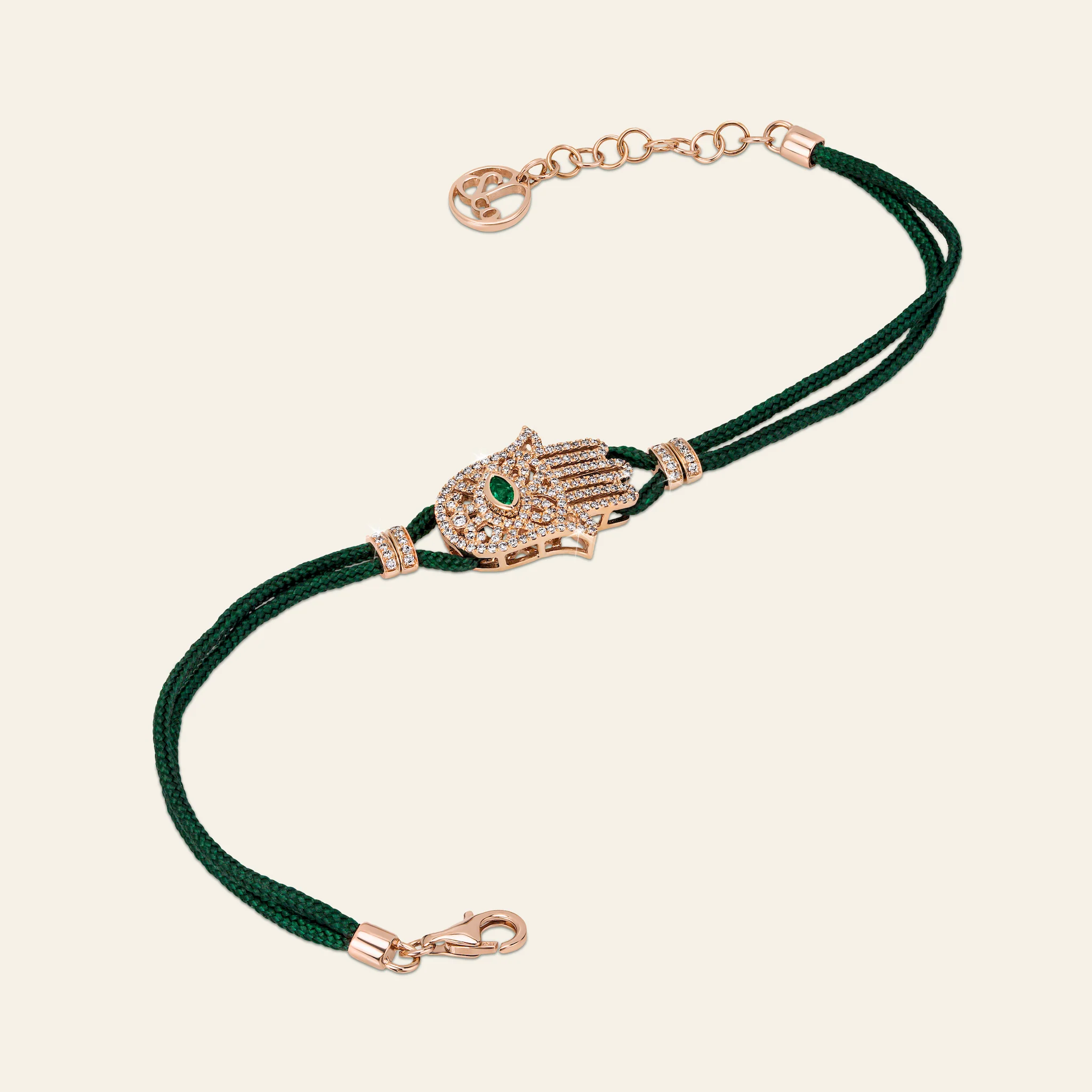 災いを払い幸運を呼ぶハムサ（守護の手）エメラルド デザイン詳細