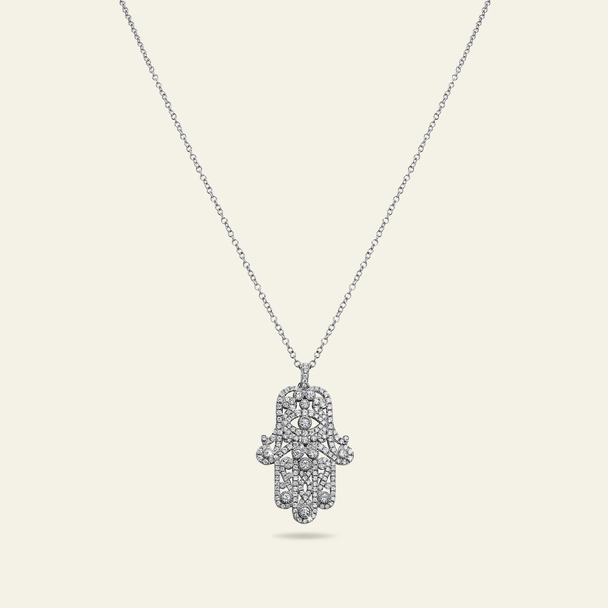 Jacob & Co. エビル・アイ ダイヤモンド ネックレス 18Kホワイトゴールド 正面