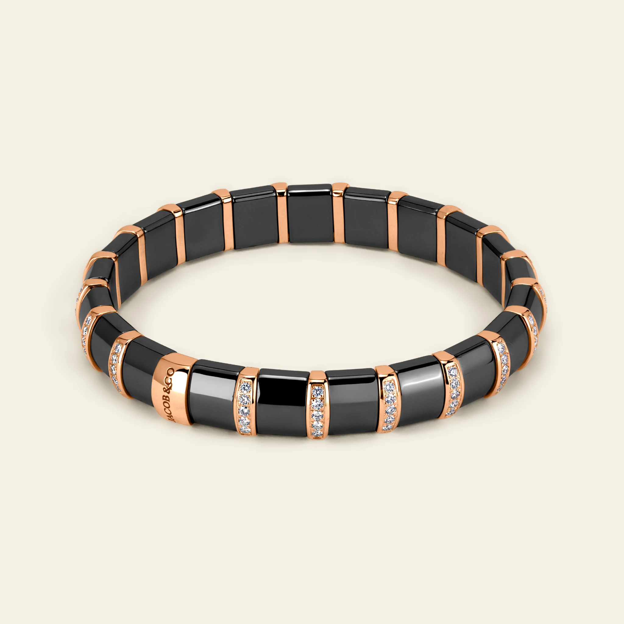 Jacob & Co. ヘマタイト ダイヤモンド ブレスレット 18Kローズゴールド