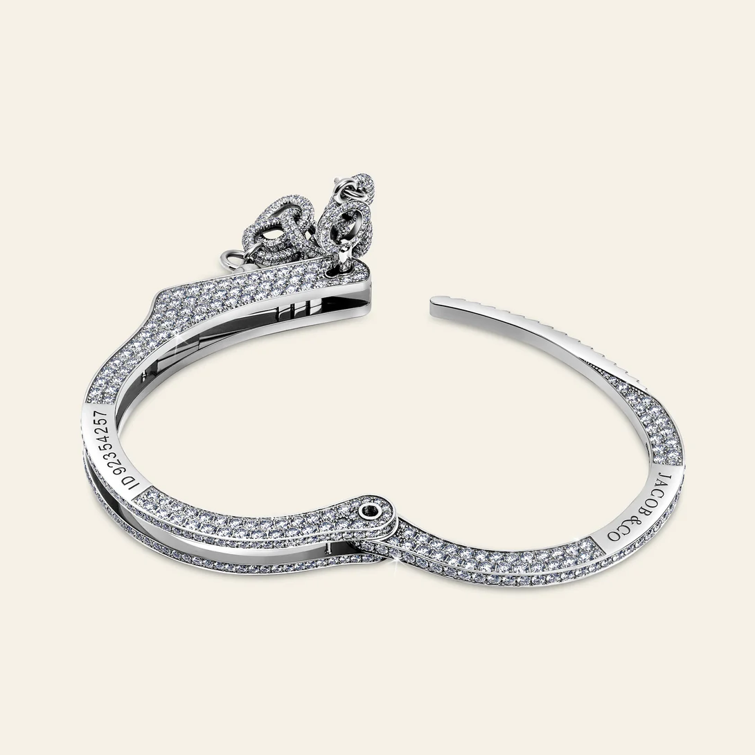 ラブ・ロックダウン ビッグサイズ 980石のダイヤモンド 拡大ディテール (白金)