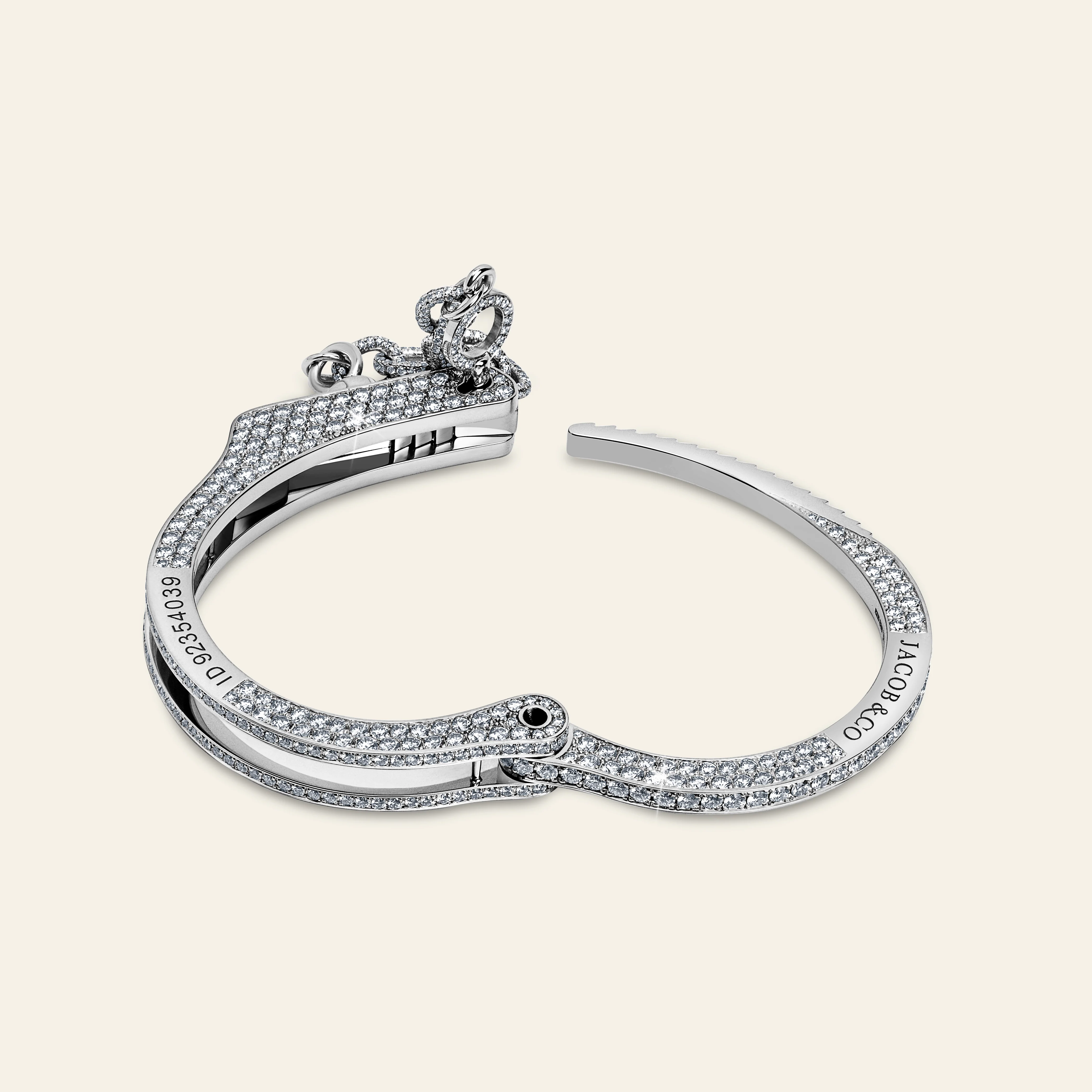 ラブ・ロックダウン 975石のダイヤモンド 拡大ディテール (白金)