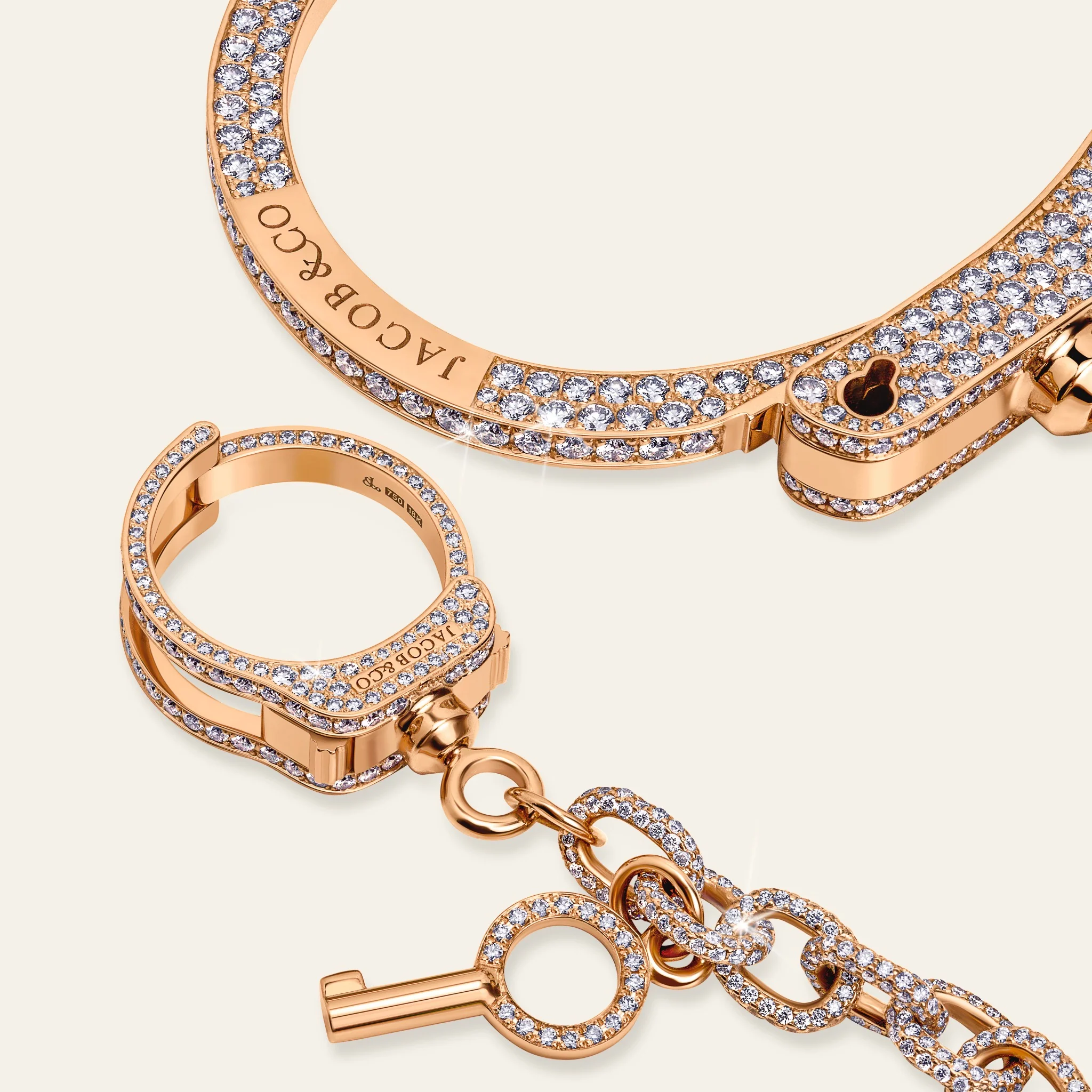 Jacob & Co. 18K金 全面ダイヤモンド ブレスレット