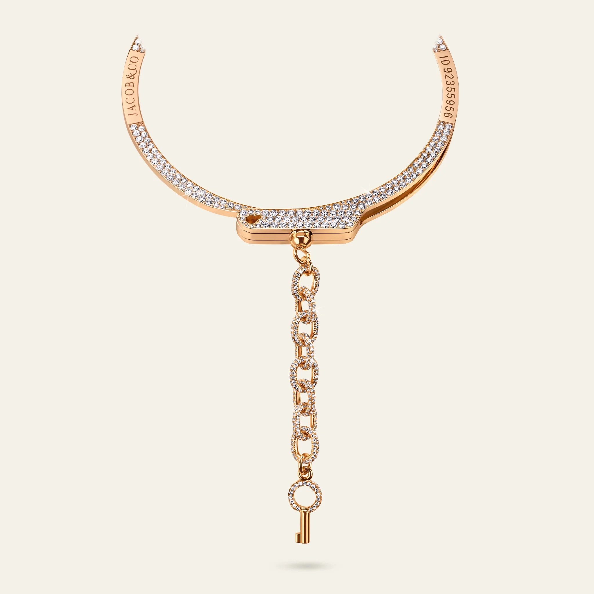 Jacob & Co. 18Kホワイトゴールドネックレス 手錠モチーフデザイン