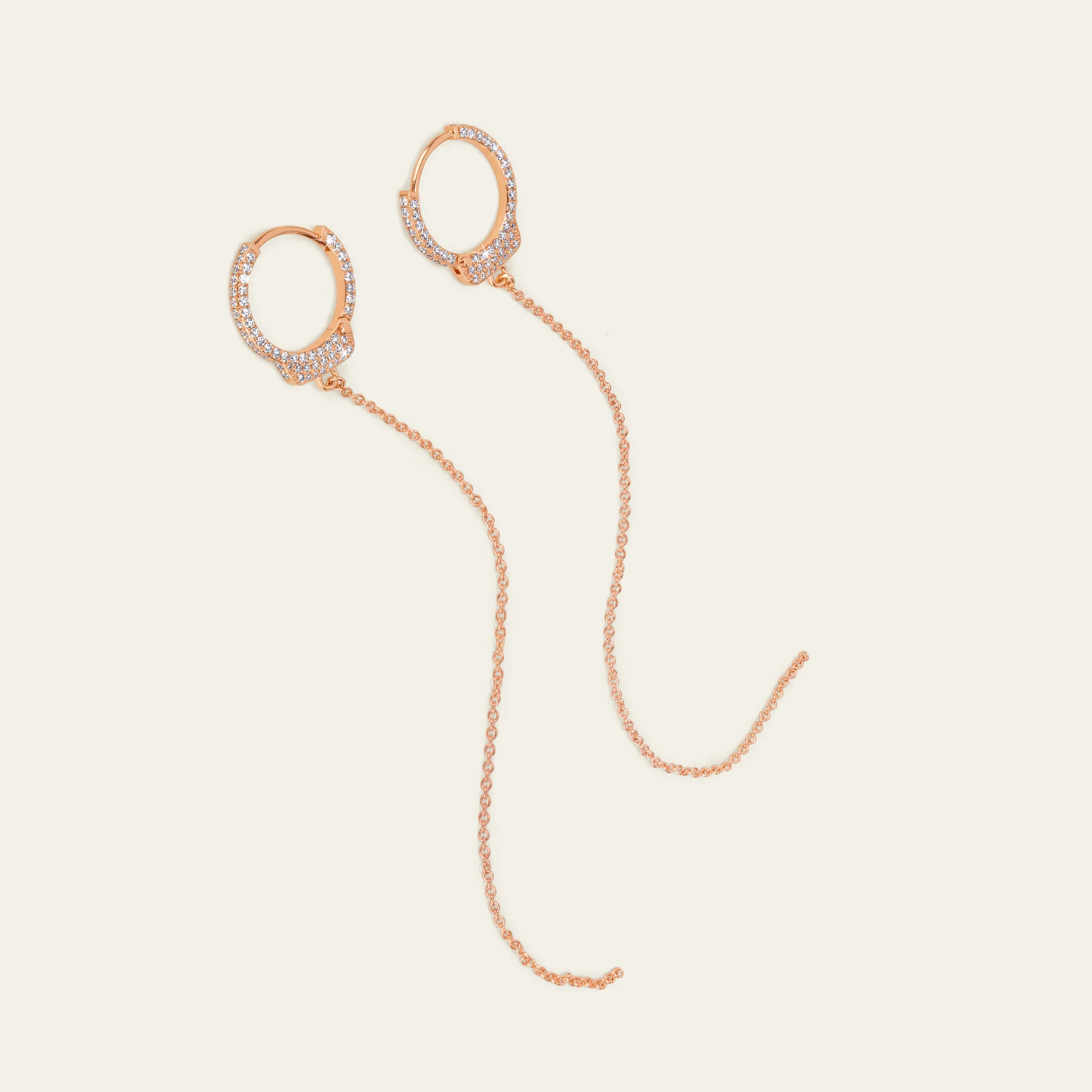 Jacob & Co. ラブ・ロックダウン イヤリング 18Kローズゴールド 0.63カラットダイヤモンド 正面