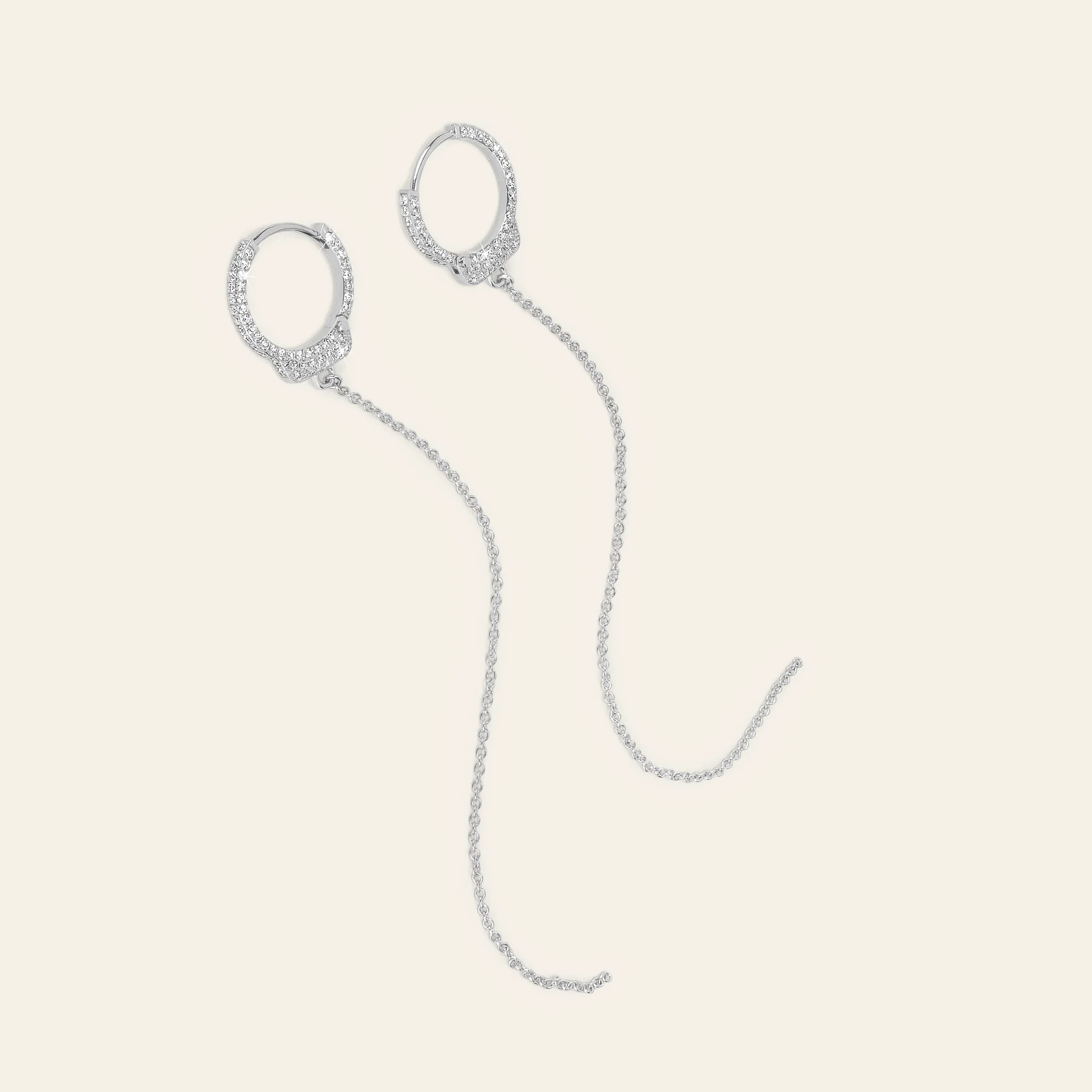 Jacob & Co. ラブ・ロックダウン イヤリング 18Kホワイトゴールド 0.63カラットダイヤモンド 正面