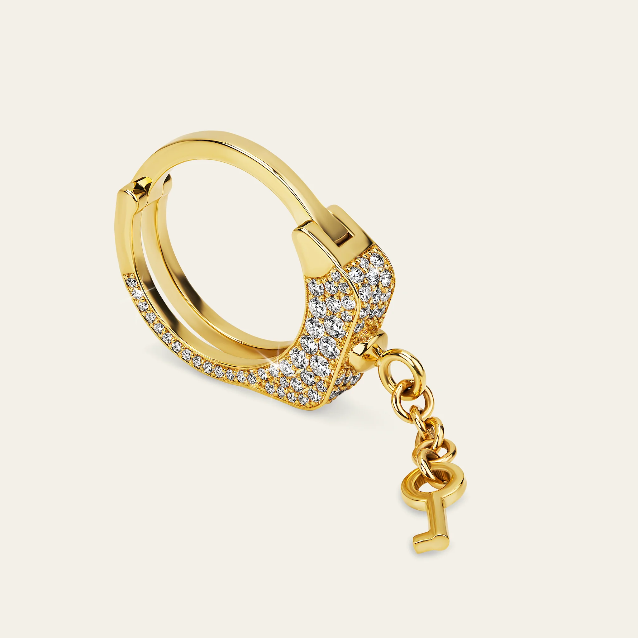 Jacob & Co. ラブ・ロックダウン リング 18Kイエローゴールド ダイヤモンド 正面