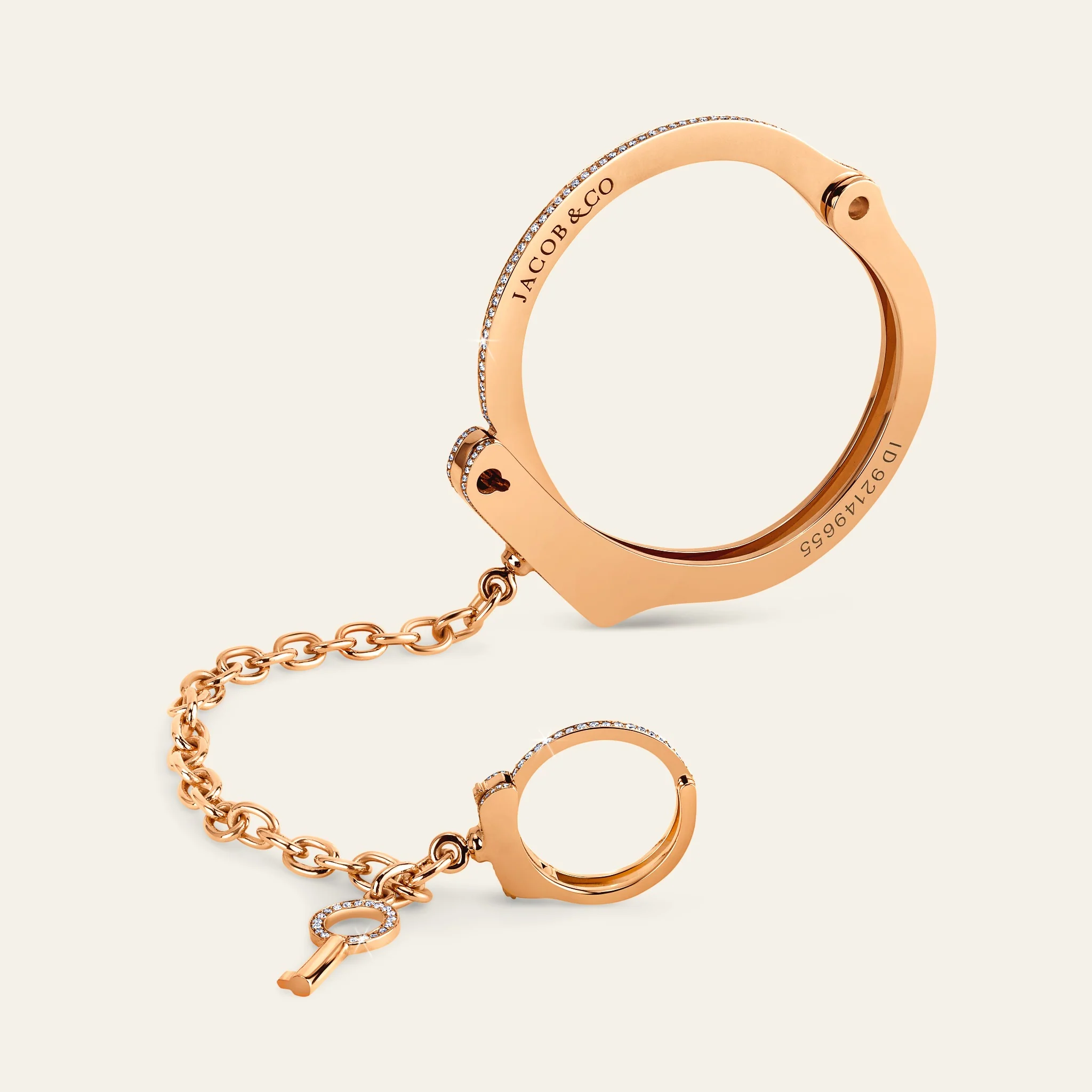 Jacob & Co. ラブ・ロックダウン リストレット 18Kローズゴールド ダイヤモンド 正面