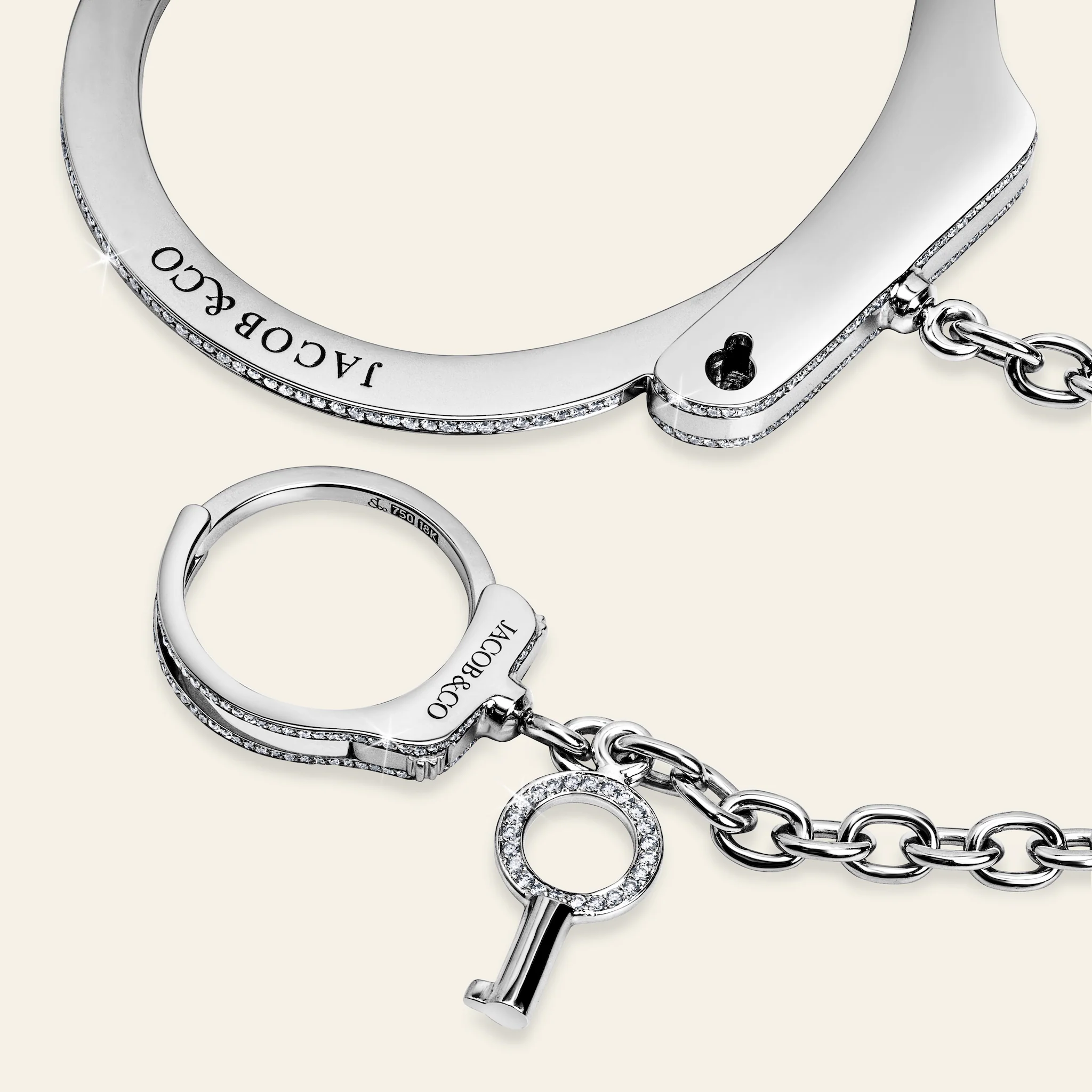 Jacob & Co. 18Kホワイトゴールド リストレット 手錠モチーフデザイン