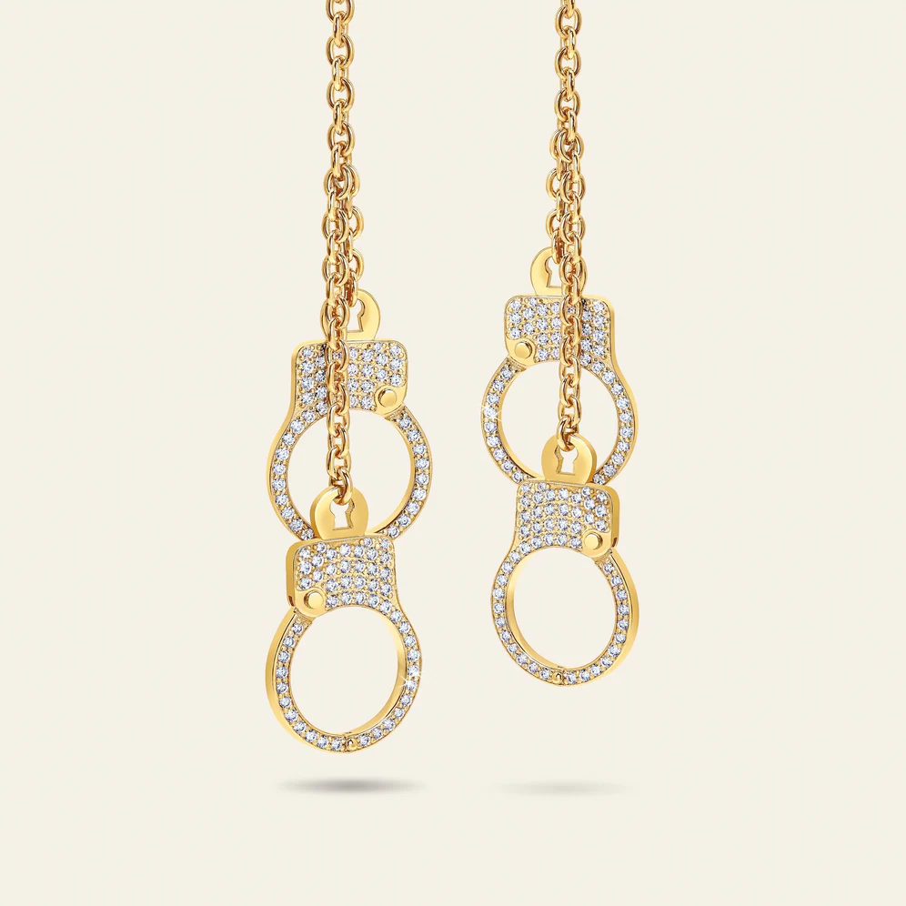 Jacob & Co. 216石のダイヤモンド 垂れ下がりピアス ホワイトゴールド