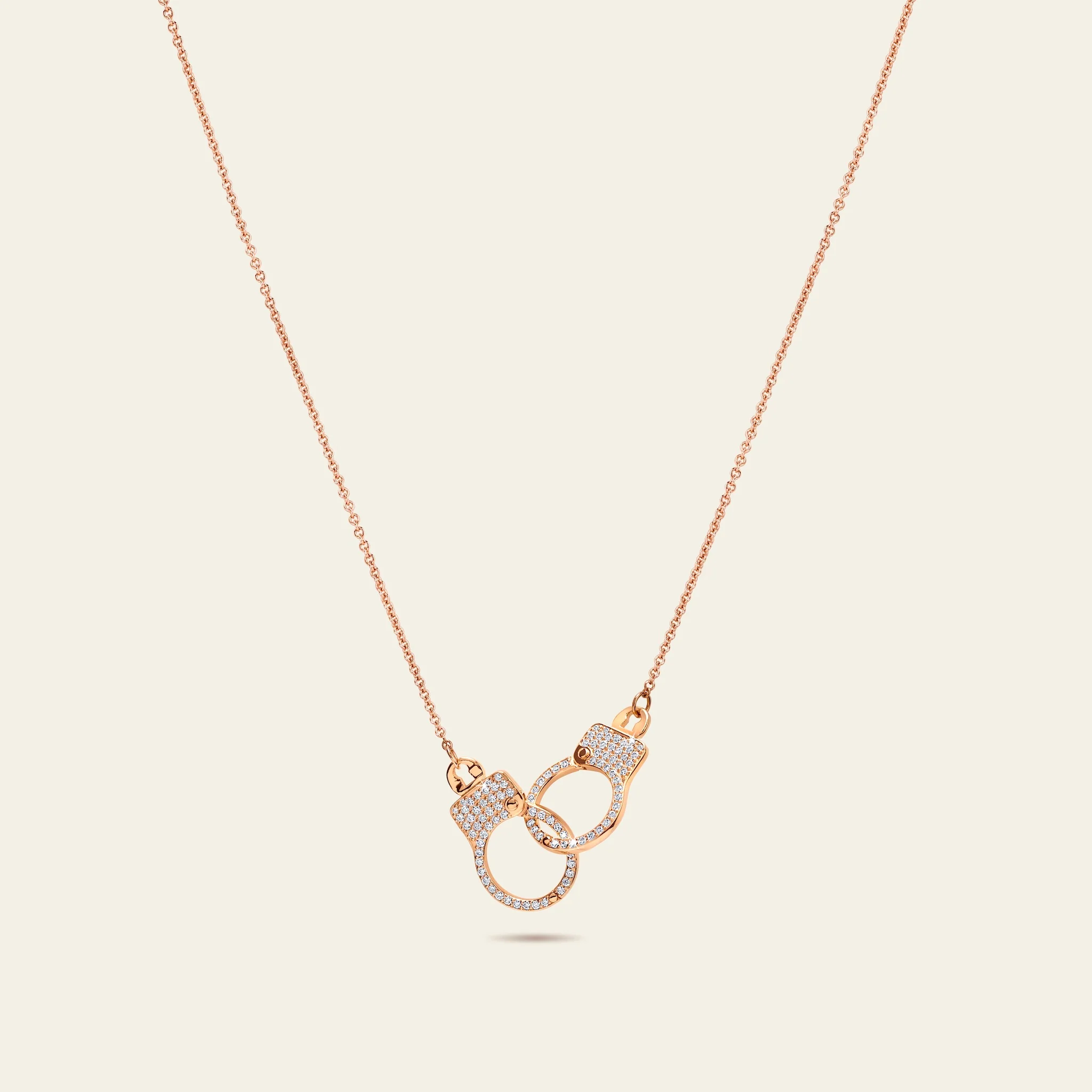 Jacob & Co. ラブ・ロックダウン ネックレス 18Kローズゴールド ダイヤモンド 正面