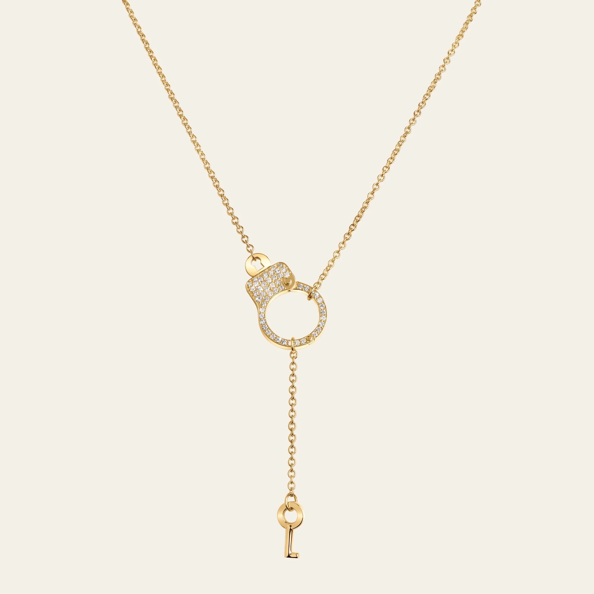 Jacob & Co. ラブ・ロックダウン シングル カフ ダイヤモンド ペンダント 18Kイエローゴールド 正面