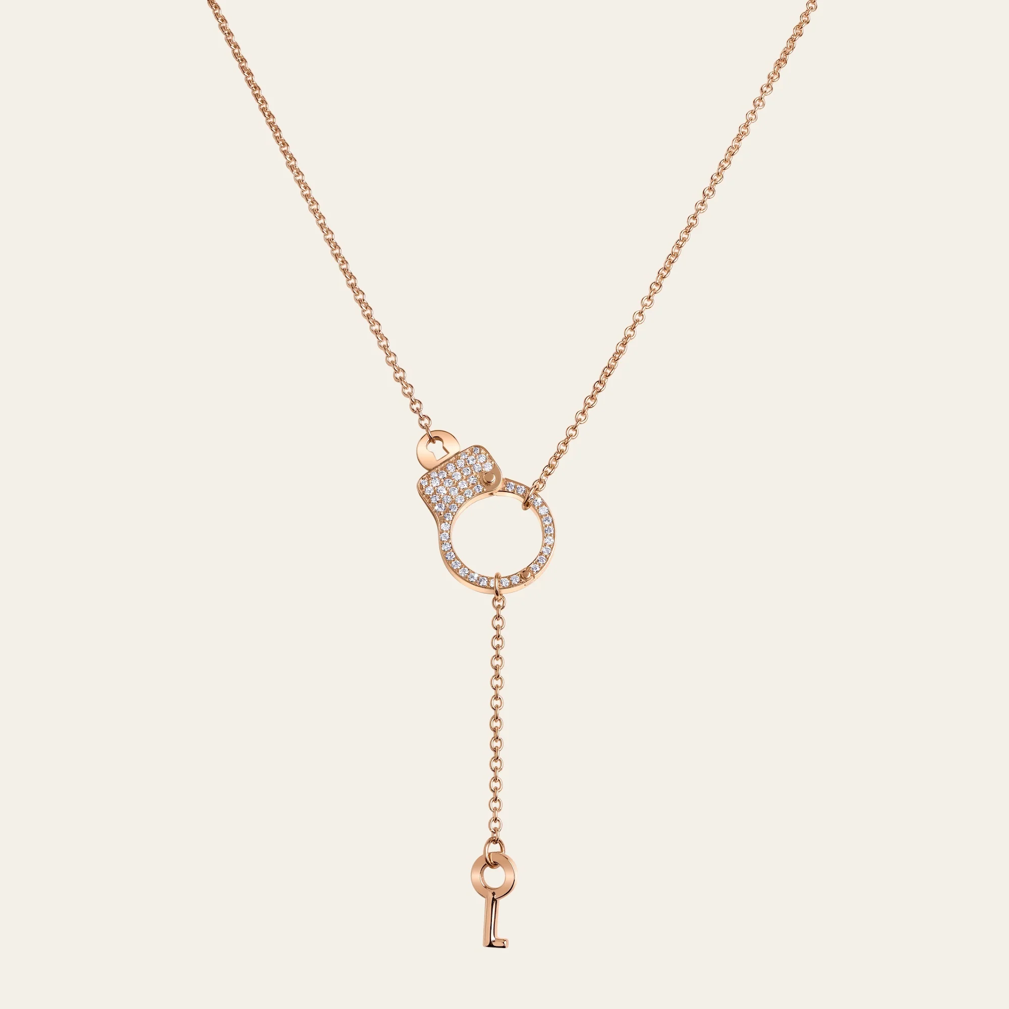 Jacob & Co. ラブ・ロックダウン シングル カフ ダイヤモンド ペンダント 18Kローズゴールド 正面
