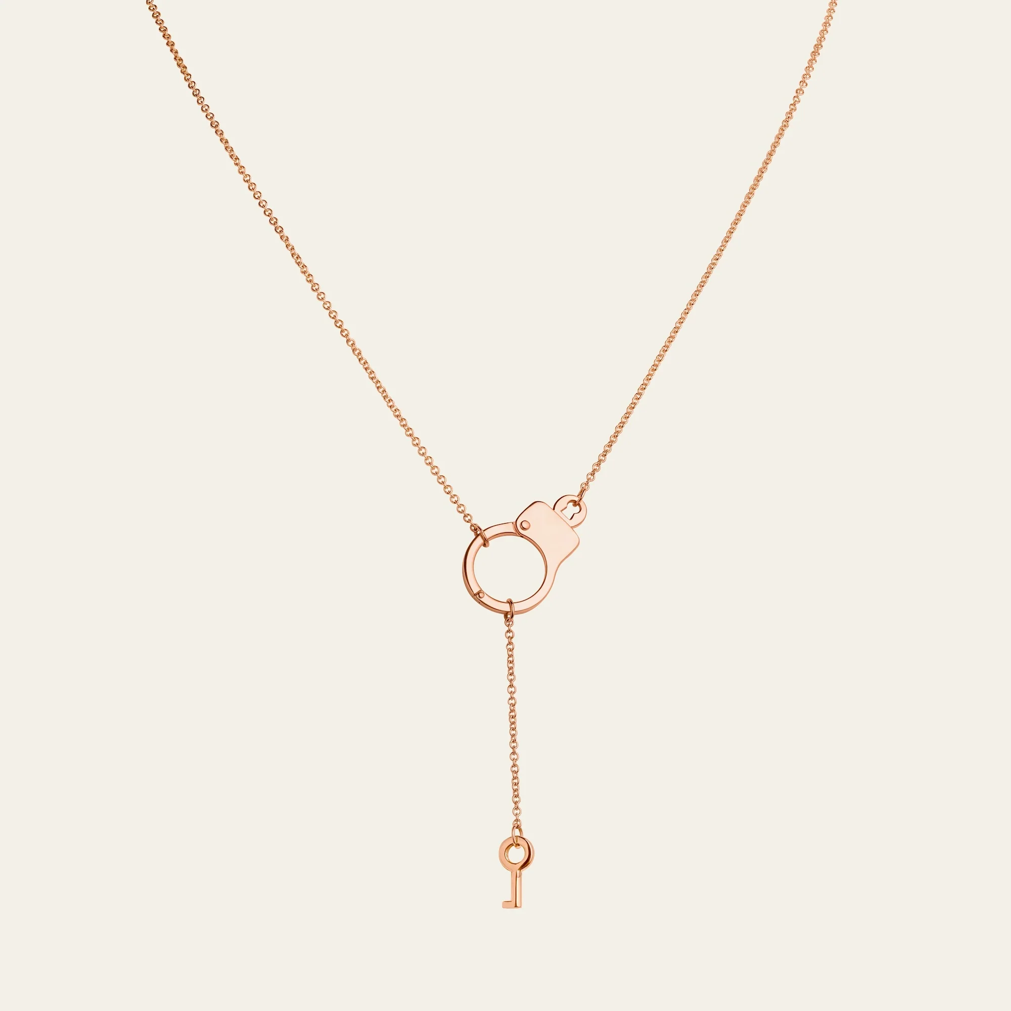 Jacob & Co. ラブ・ロックダウン シングル カフ ペンダント 18Kローズゴールド 正面