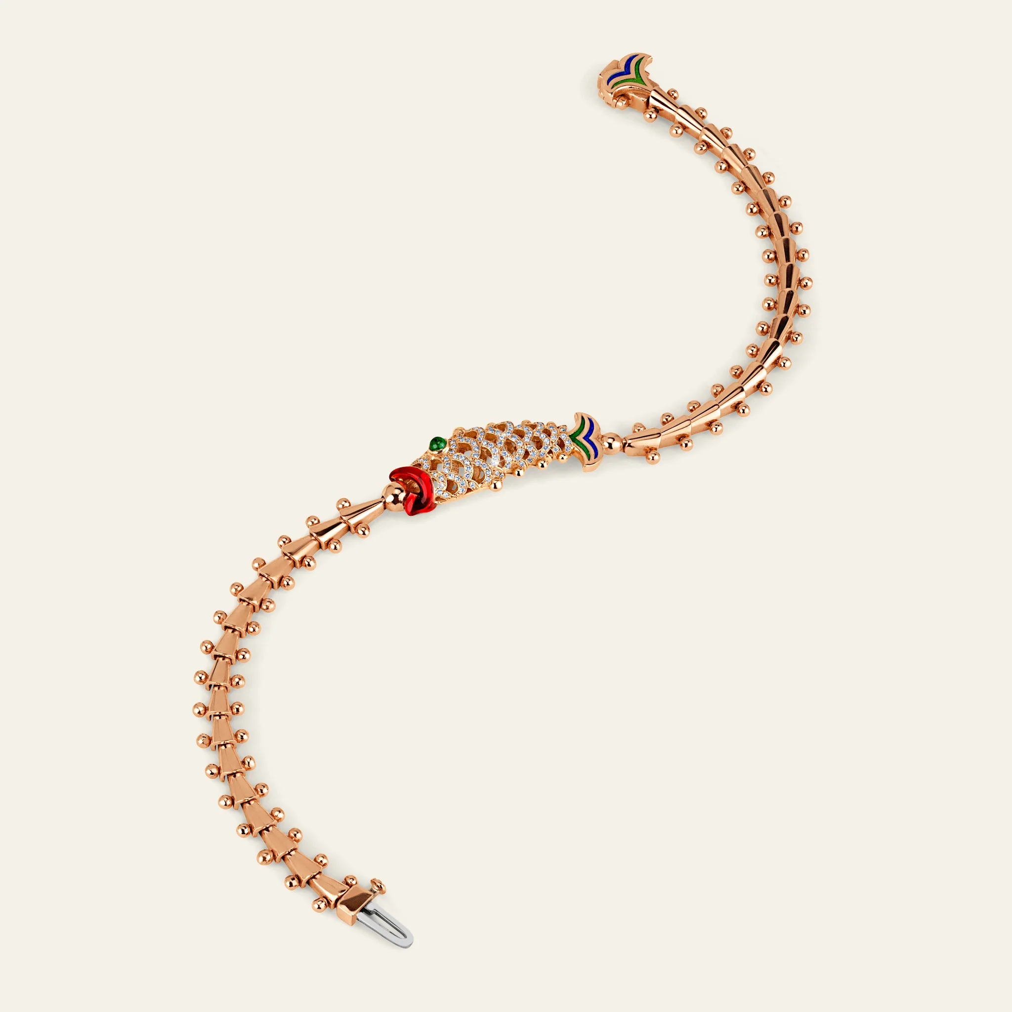 Jacob & Co. ラッキー・ユー 鯉 ブレスレット 18Kローズゴールド ダイヤモンド 正面