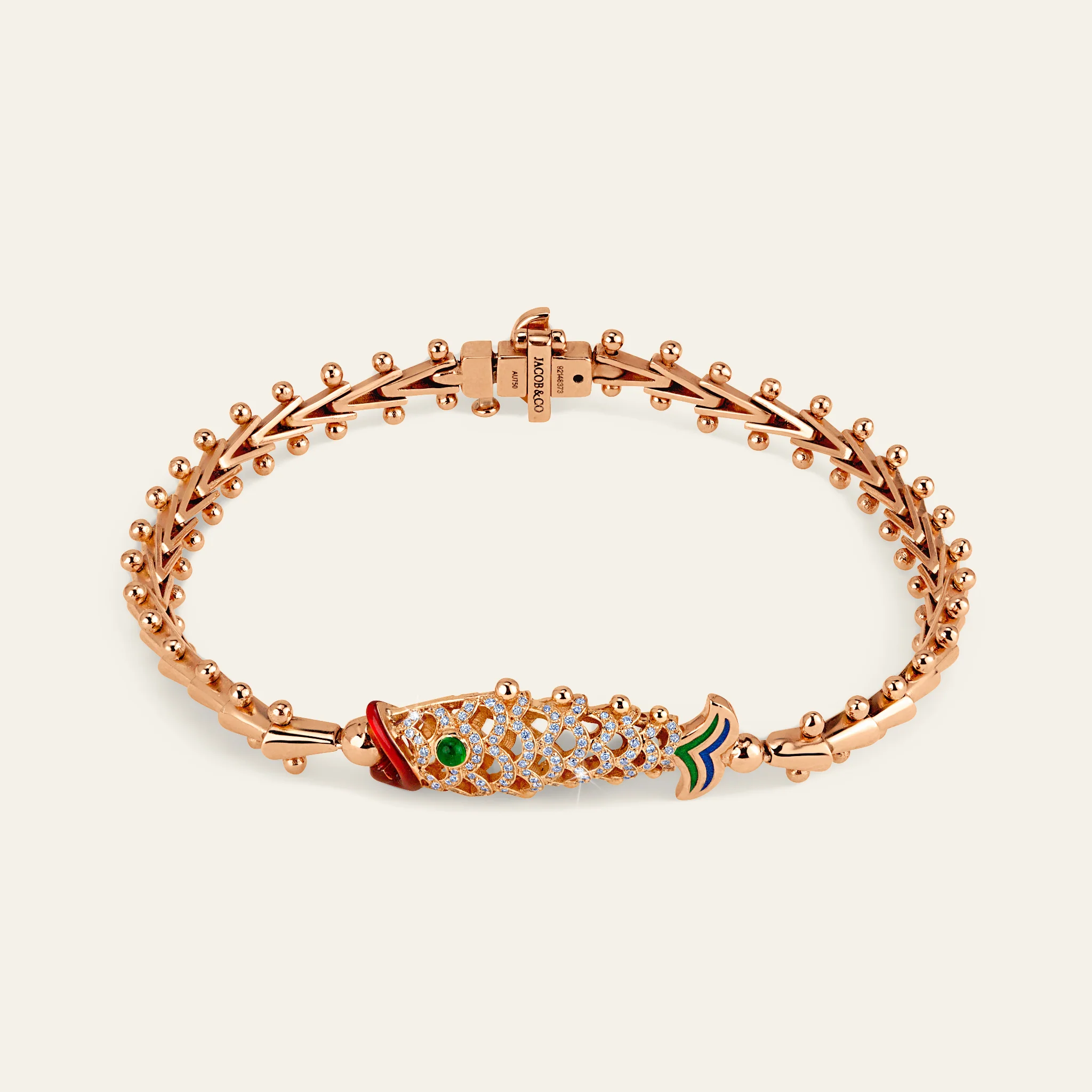 ジェイコブ ラッキー・ユー コレクション 鯉ブレスレット 着用画像