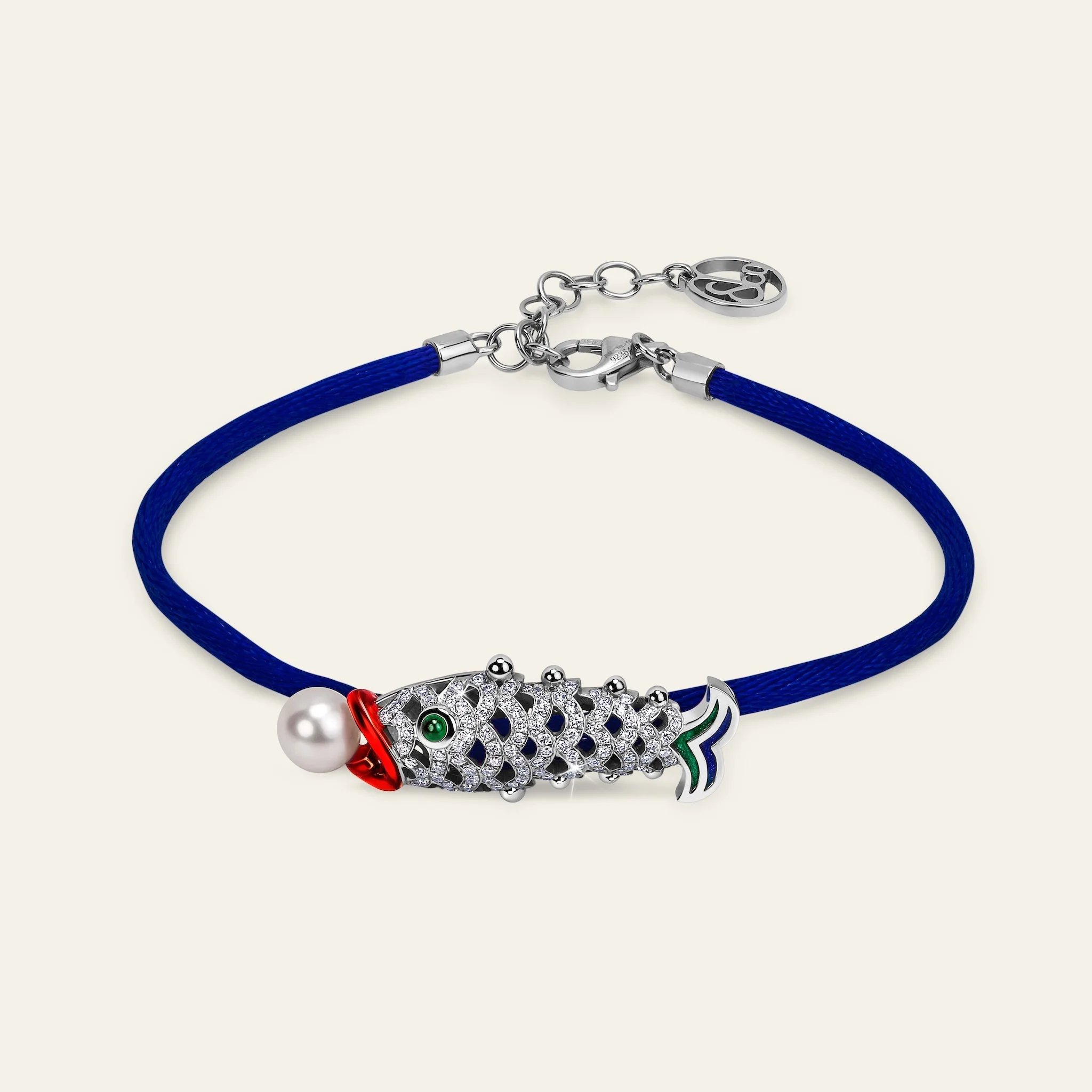 鯉のエナメル彩色とパールのセッティング 詳細