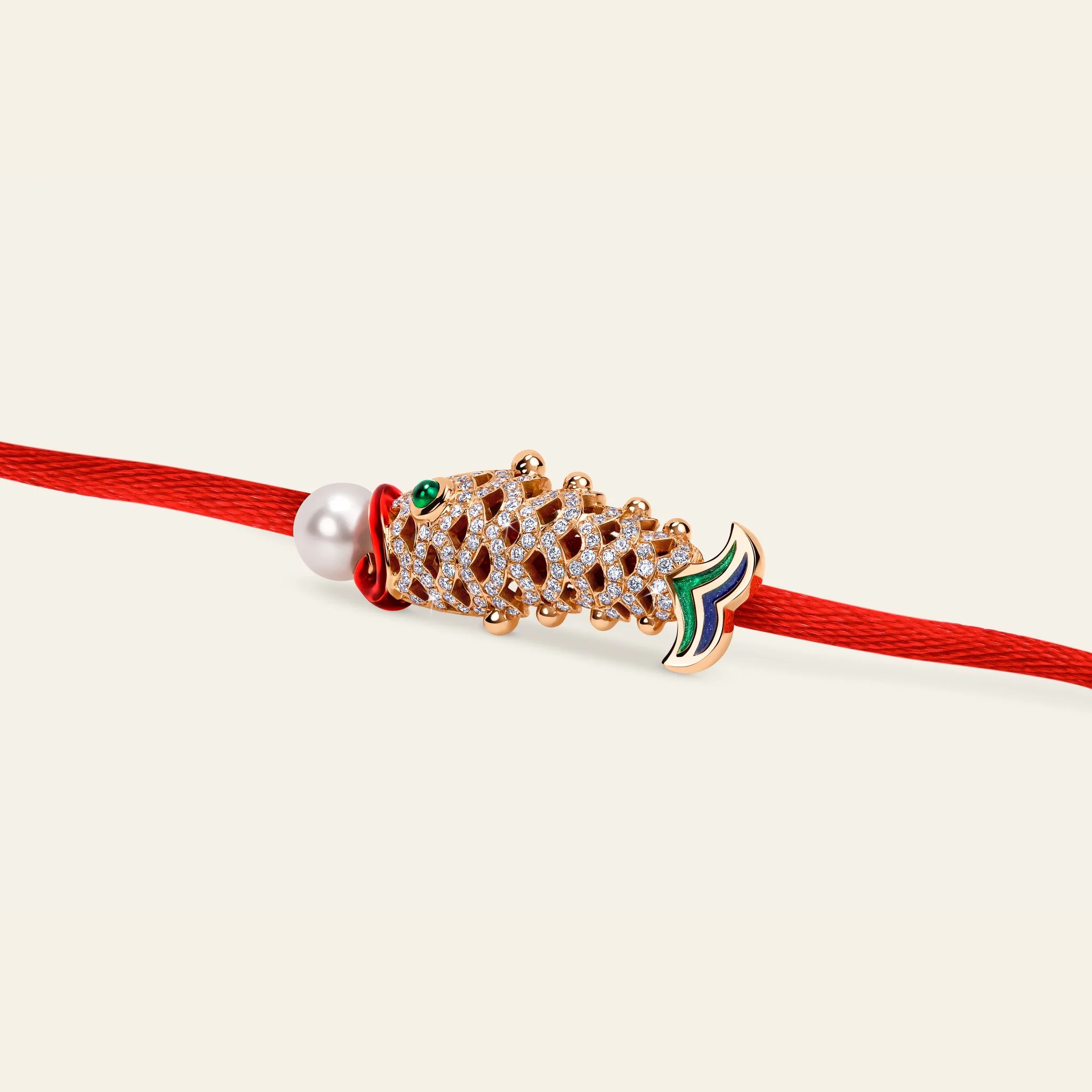 ジェイコブ ラッキー・ユー コレクション 鯉 レッドストリング 着用画像