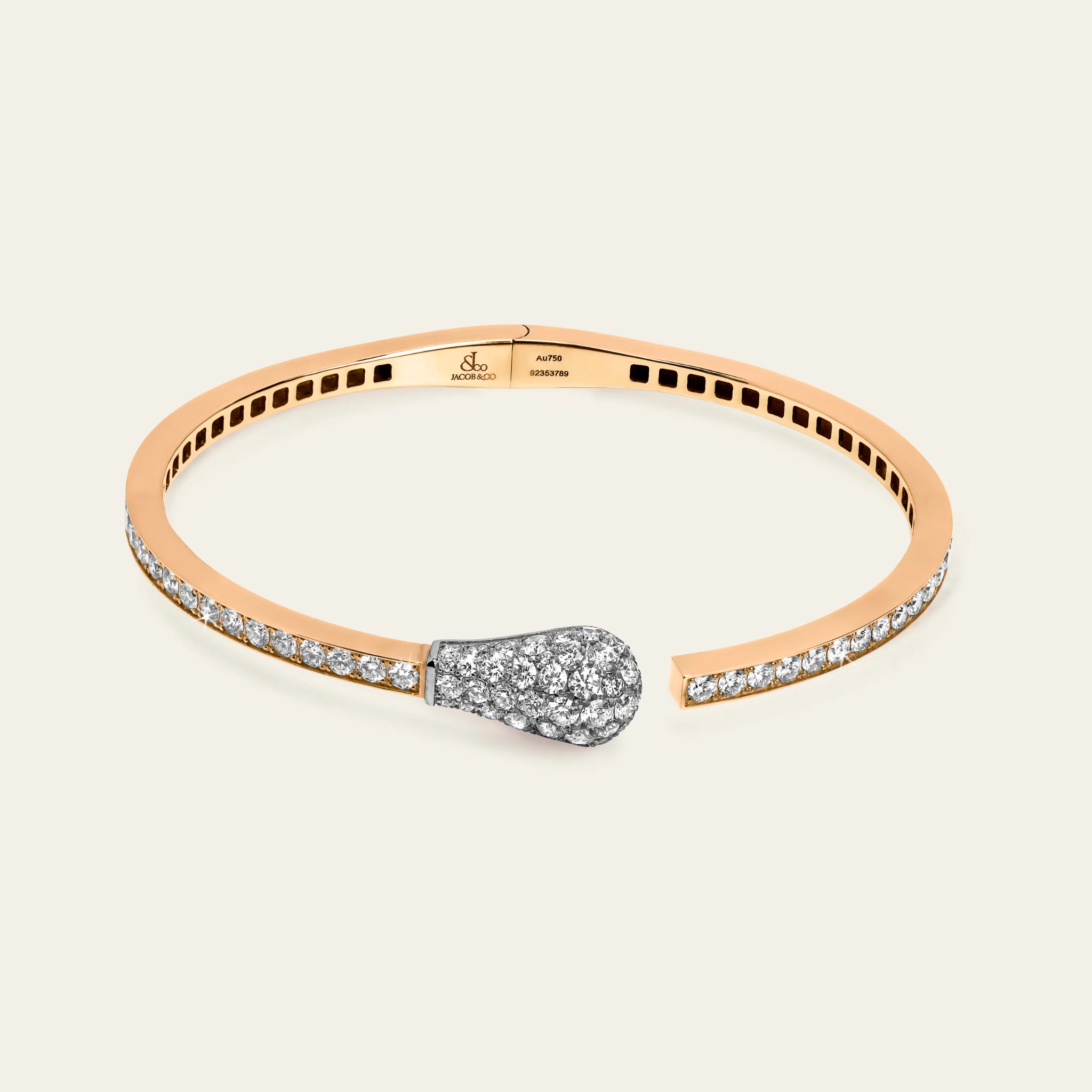Jacob & Co. マッチ バングル 18Kローズゴールド ダイヤモンド 正面