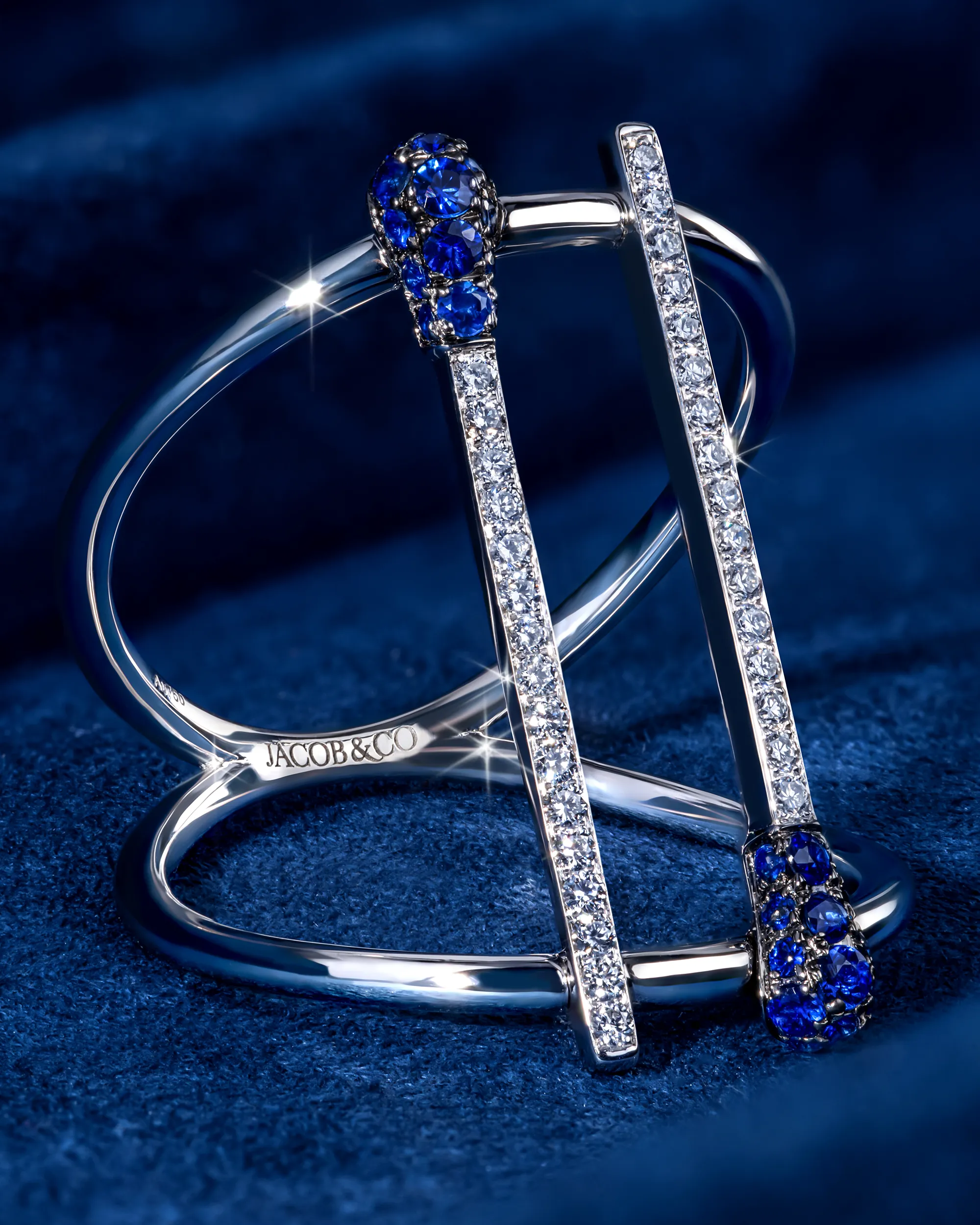 マッチ ブルーサファイア パヴェ ヘッド ダイヤモンド スティック 詳細