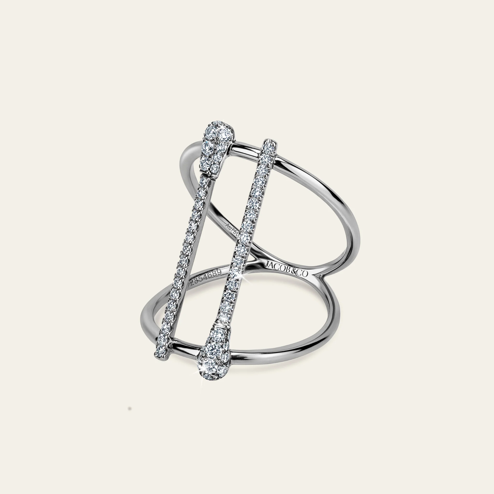 ジェイコブ マッチ コレクション ダイヤモンド指輪 18KWG 着用イメージ