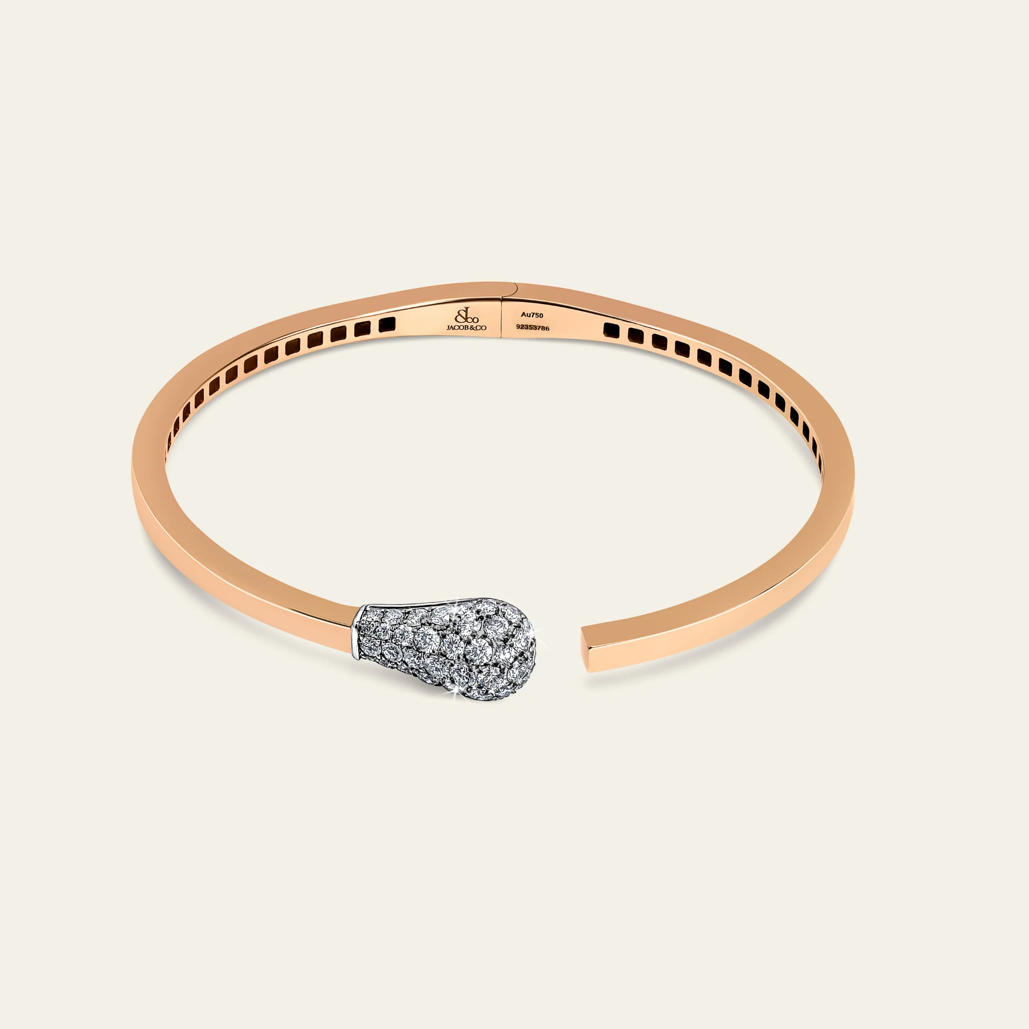 Jacob & Co. マッチ バングル 18Kローズゴールド ダイヤモンド 正面