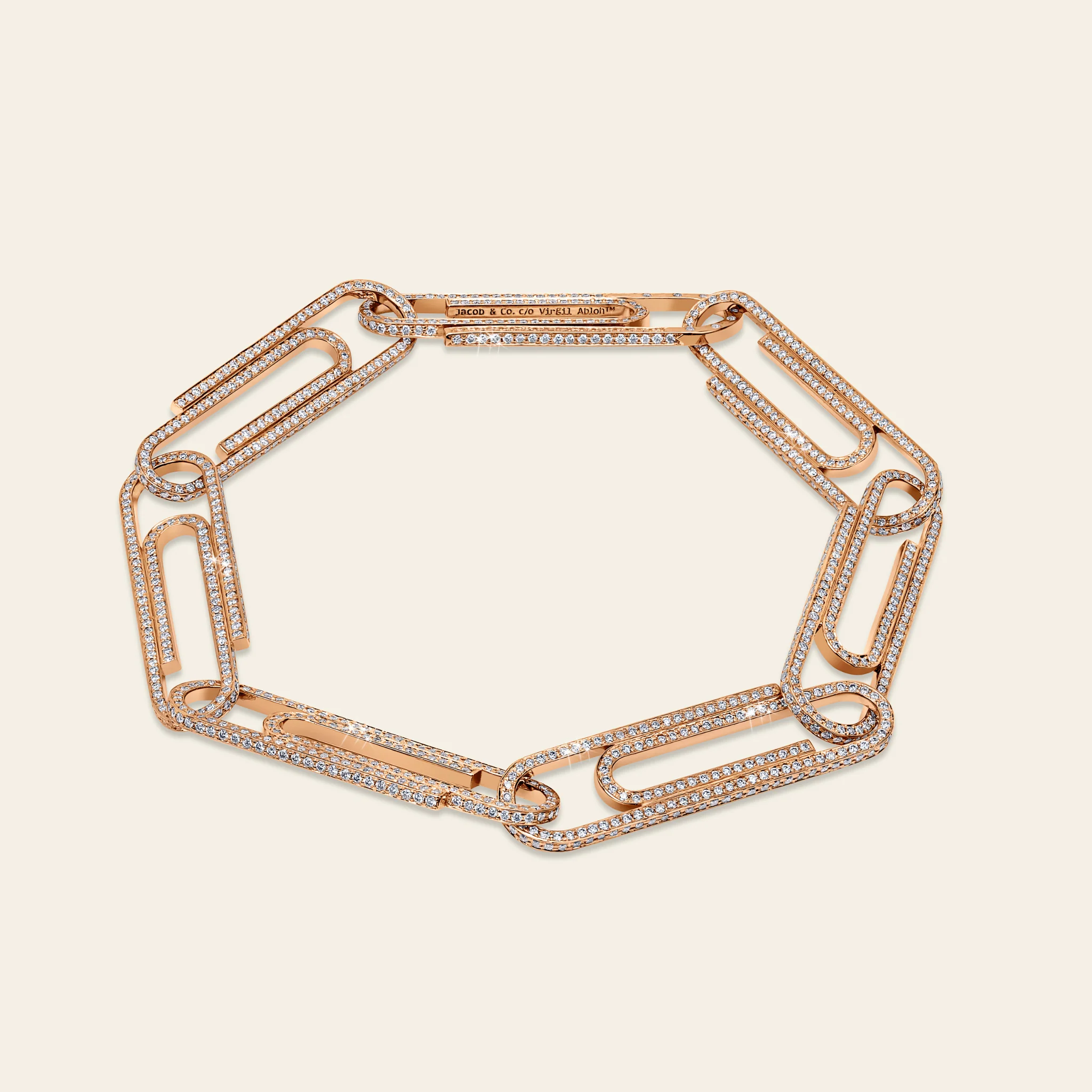 Jacob & Co. x Virgil Abloh オフィスサプライ フルパヴェダイヤモンド ブレスレット