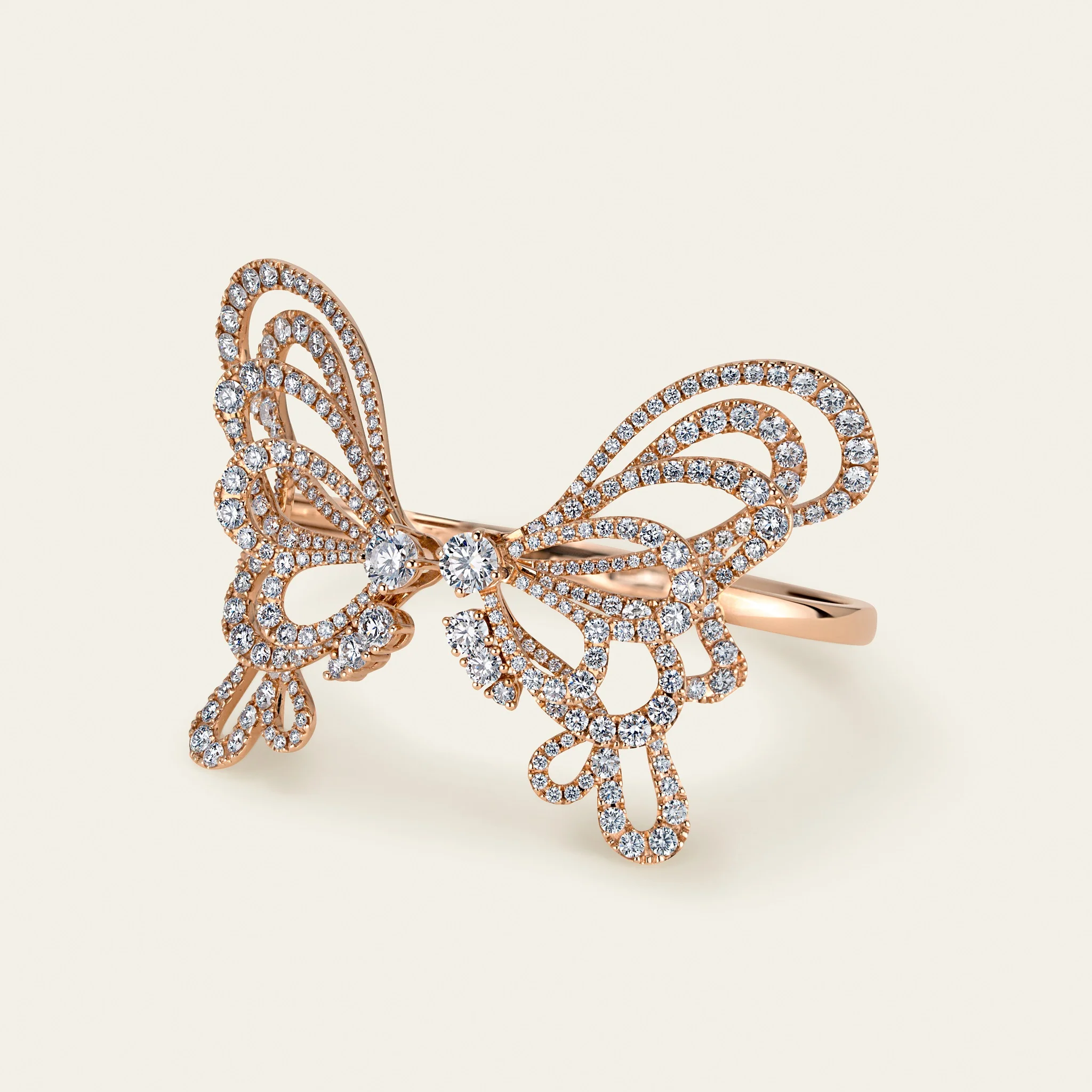 Jacob & Co. パピヨン バングル 18Kローズゴールド ダイヤモンド 正面