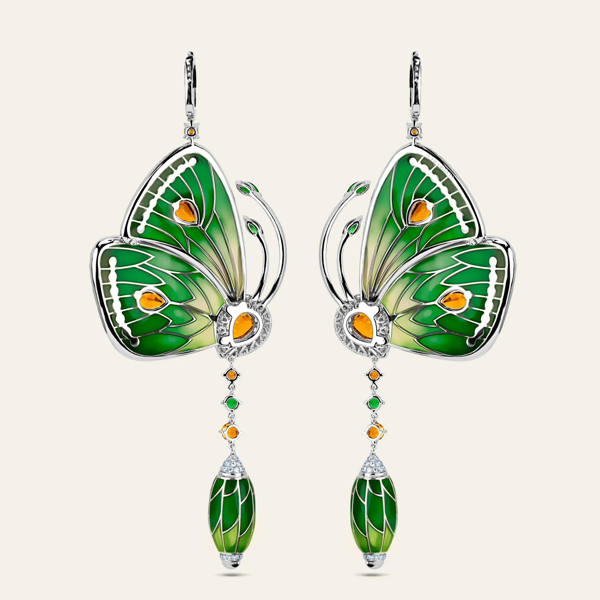 カテドラルエナメルと宝石が描く蝶の色彩 デザイン詳細