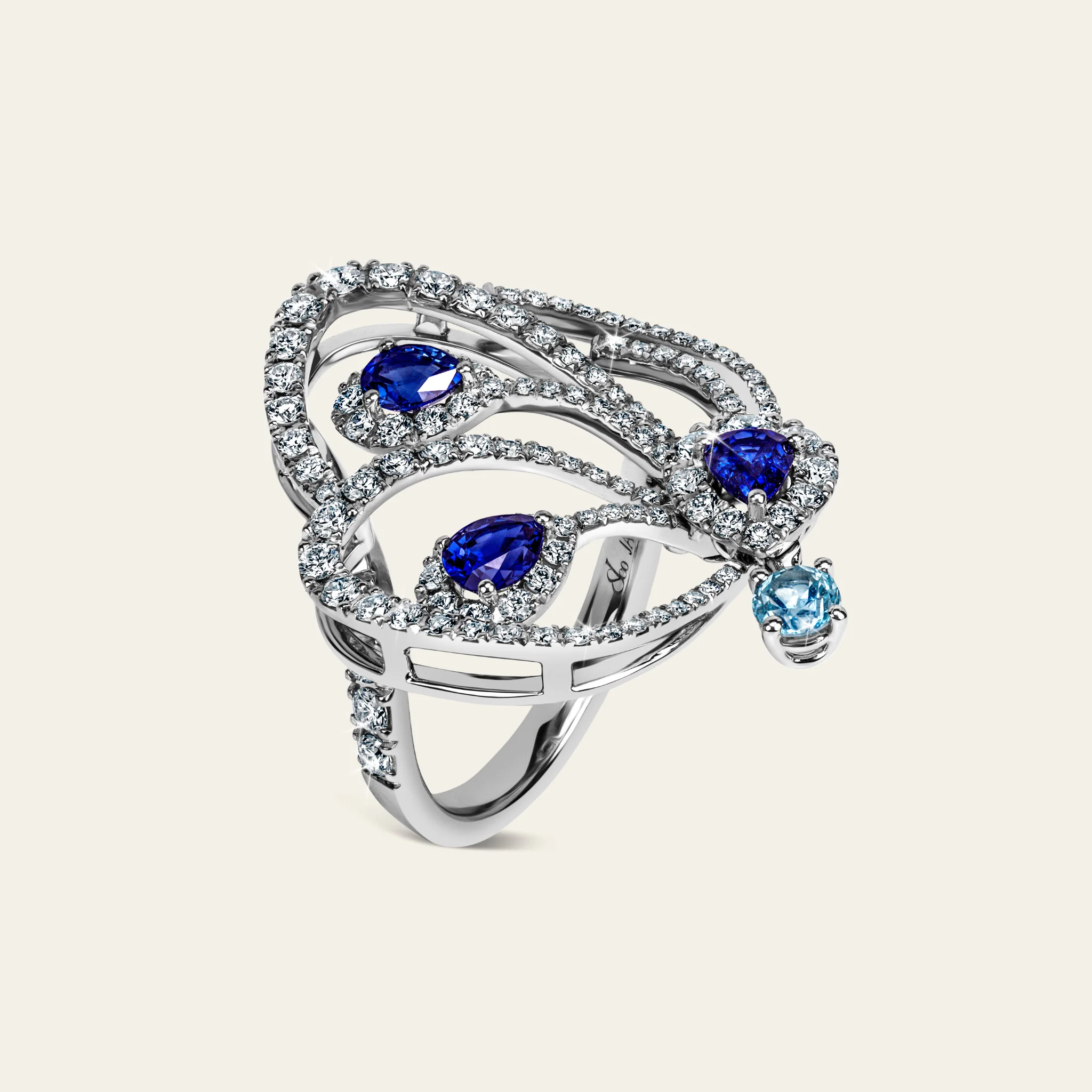 ジェイコブ パピヨン コレクション ホワイトゴールド 指輪 着用画像