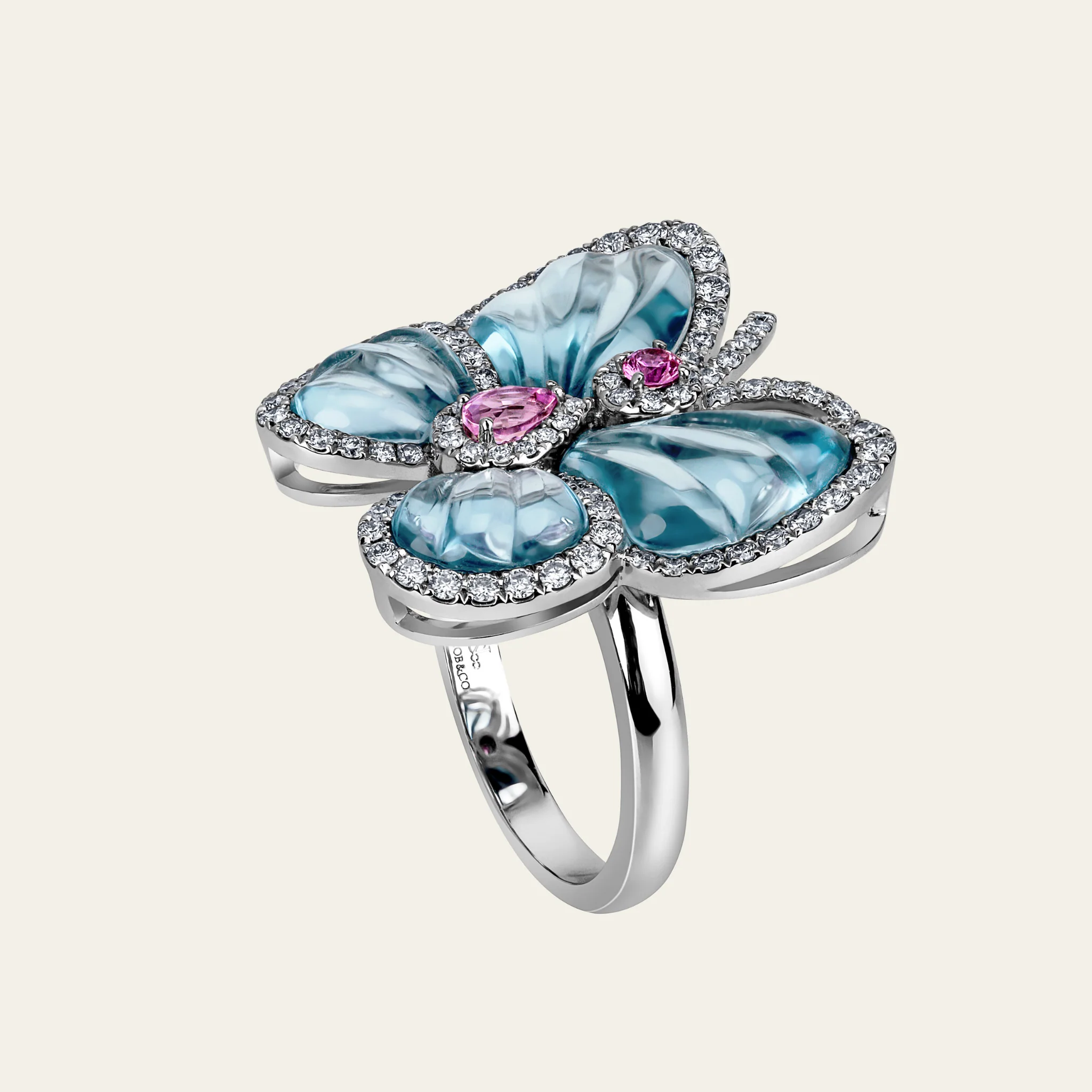 ジェイコブ パピヨン コレクション ホワイトゴールド 指輪 着用画像