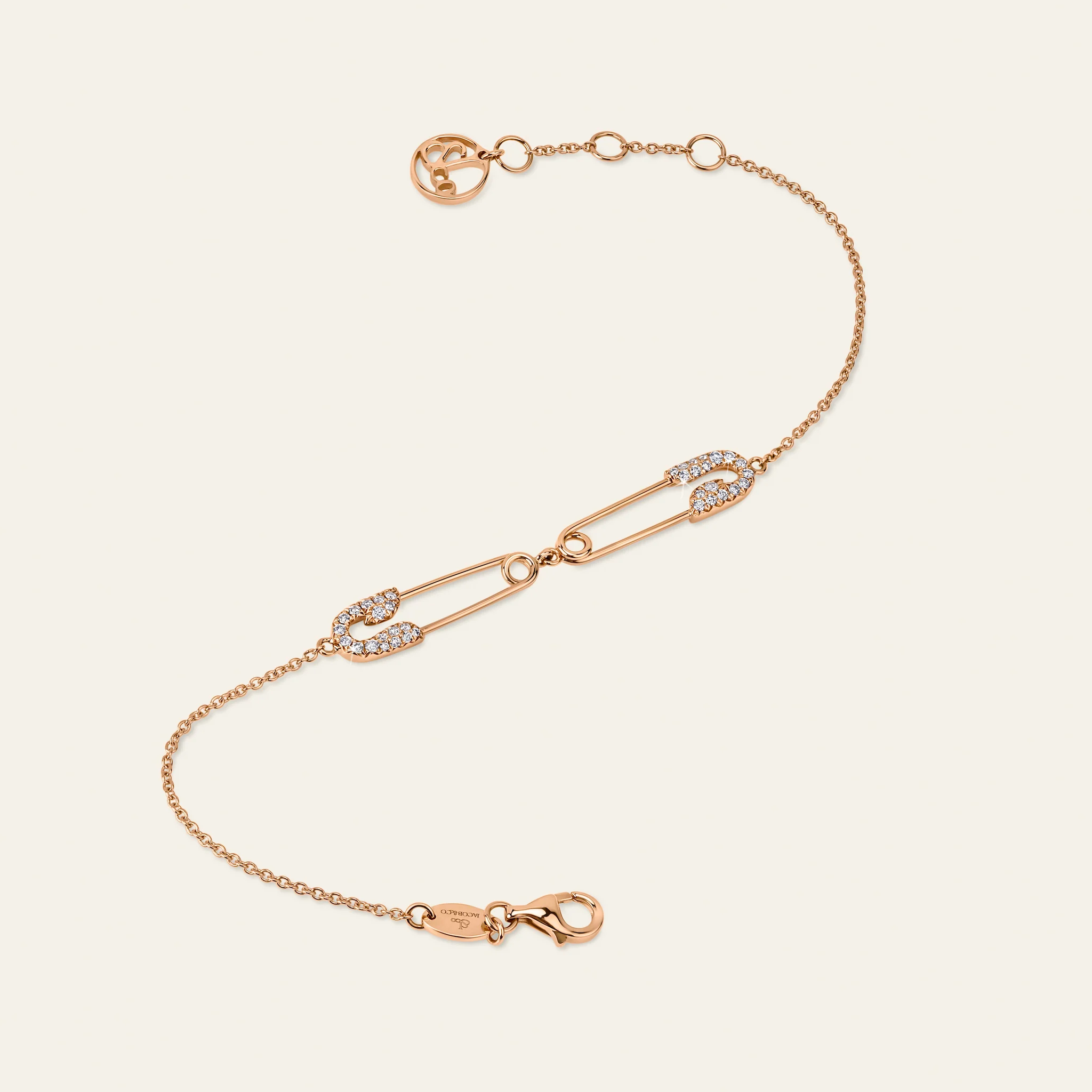 セキュラス ダブルピン ダイヤモンド パヴェセッティング 18KRG 詳細