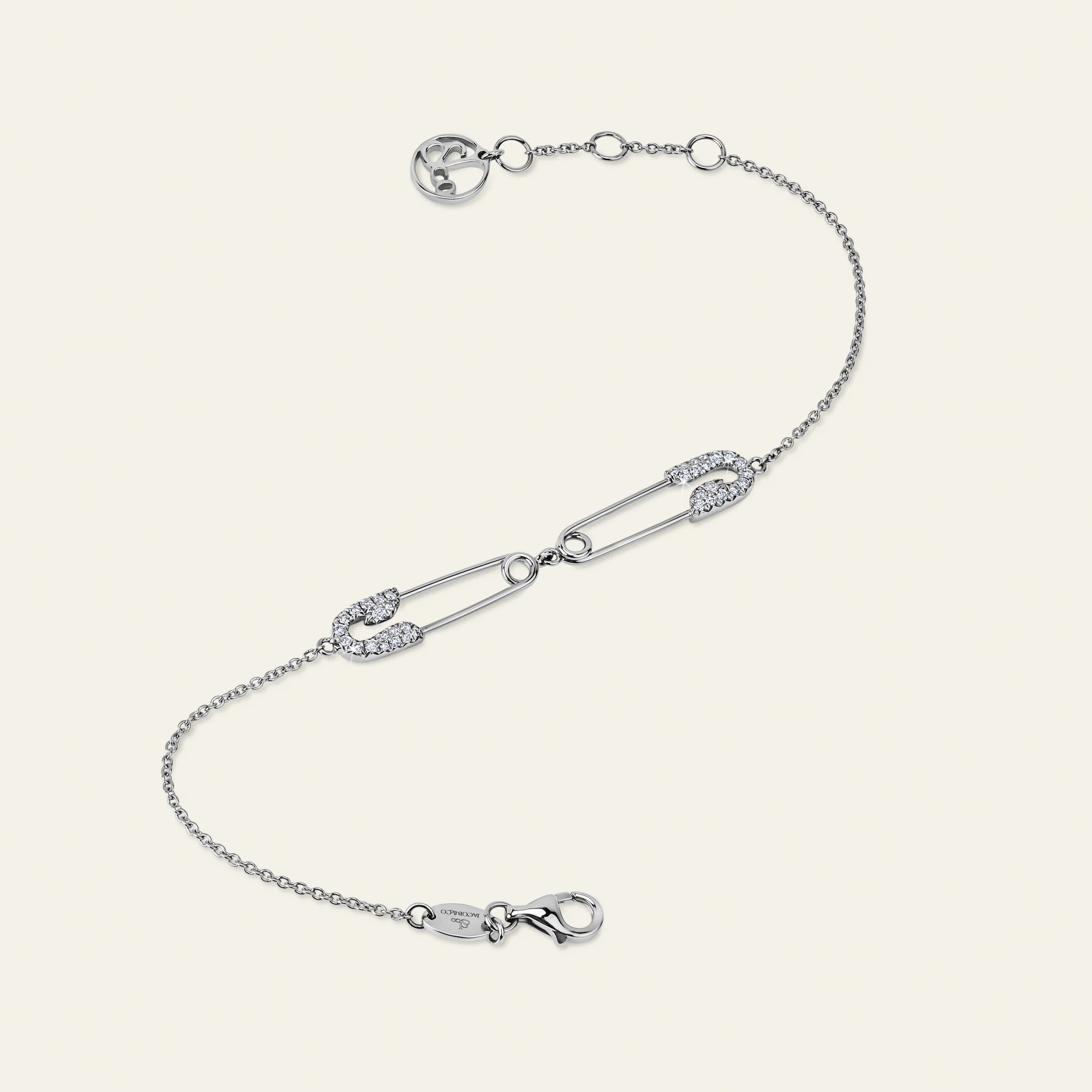 セキュラス ダブルピン ダイヤモンド パヴェセッティング ホワイトゴールド 詳細