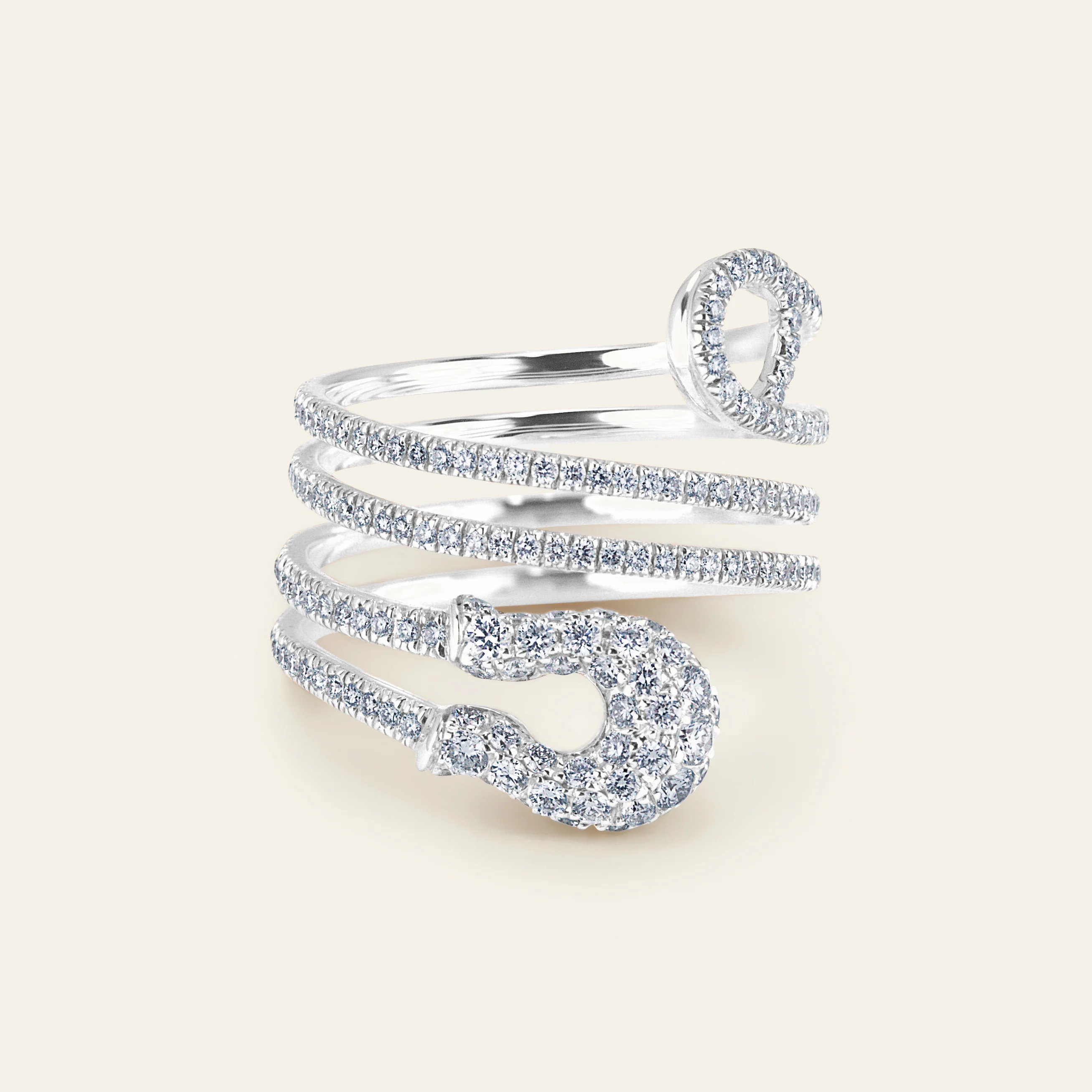 Jacob & Co. セキュラス リング 18Kホワイトゴールド ダイヤモンド 正面