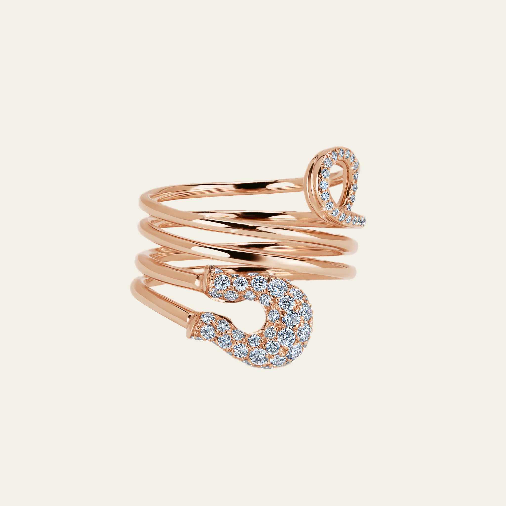 Jacob & Co. セキュラス リング 18Kローズゴールド ダイヤモンド 正面