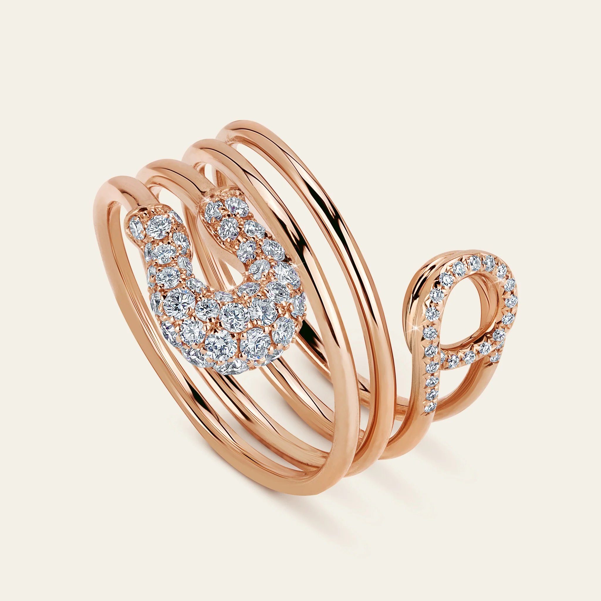 ジェイコブ セキュラス コレクション ローズゴールド 指輪 着用画像