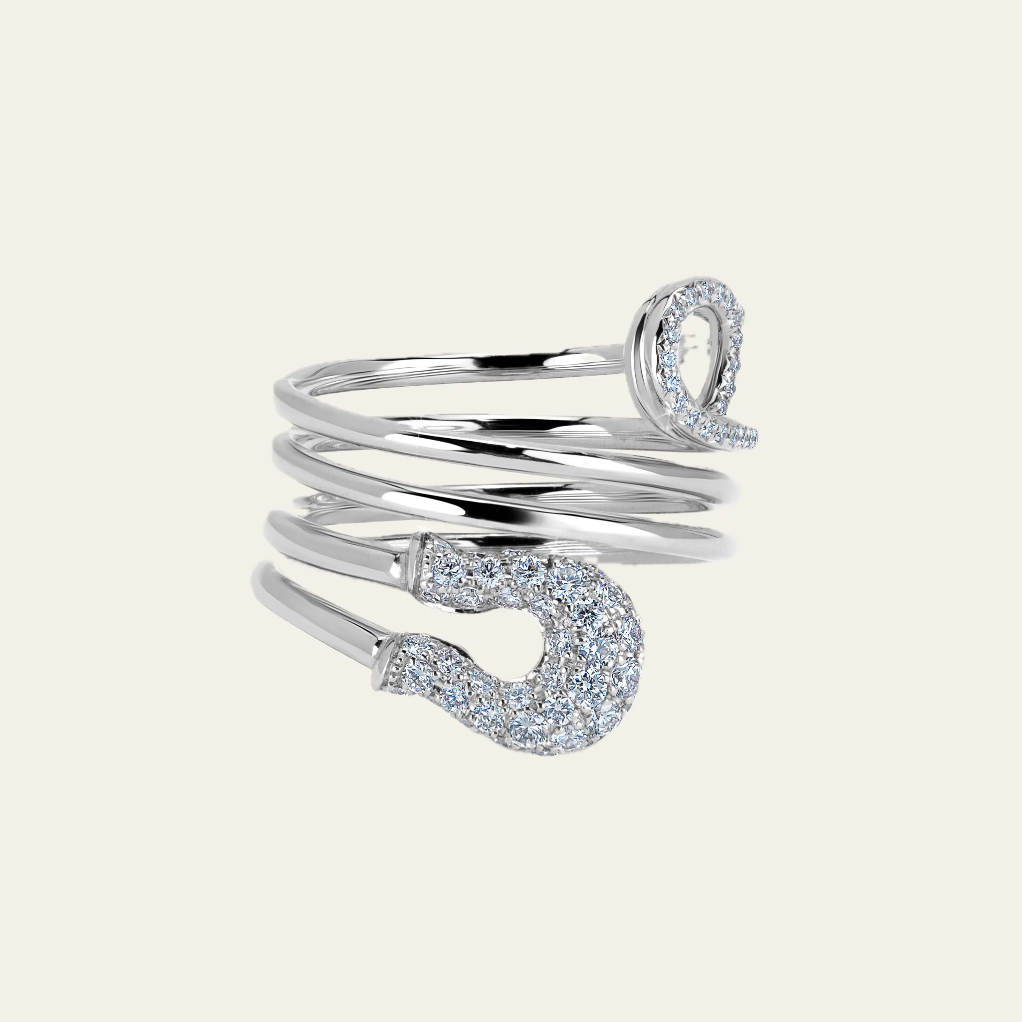 Jacob & Co. セキュラス リング 18Kホワイトゴールド ダイヤモンド 正面