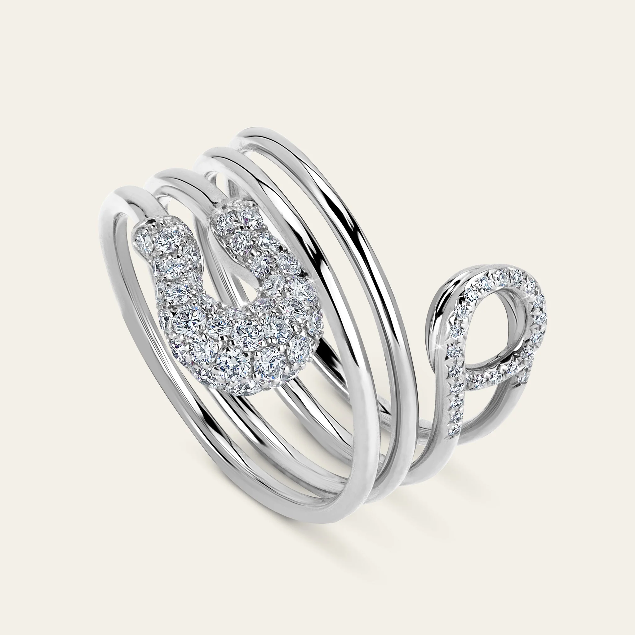 ジェイコブ セキュラス コレクション ホワイトゴールド 指輪 着用画像