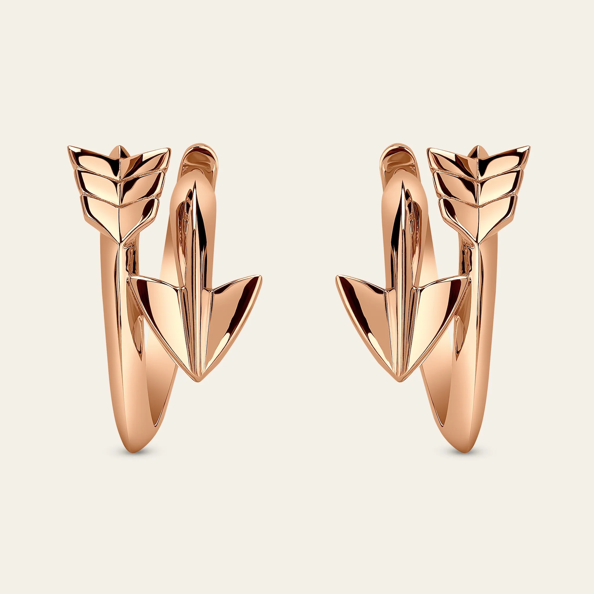Jacob & Co. スーパーアロー イヤリング 18Kローズゴールド 正面
