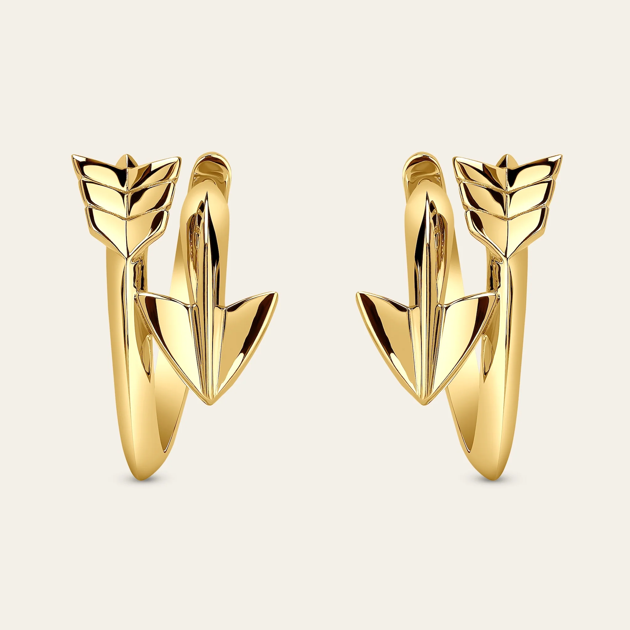 Jacob & Co. スーパーアロー イヤリング 18Kイエローゴールド 正面