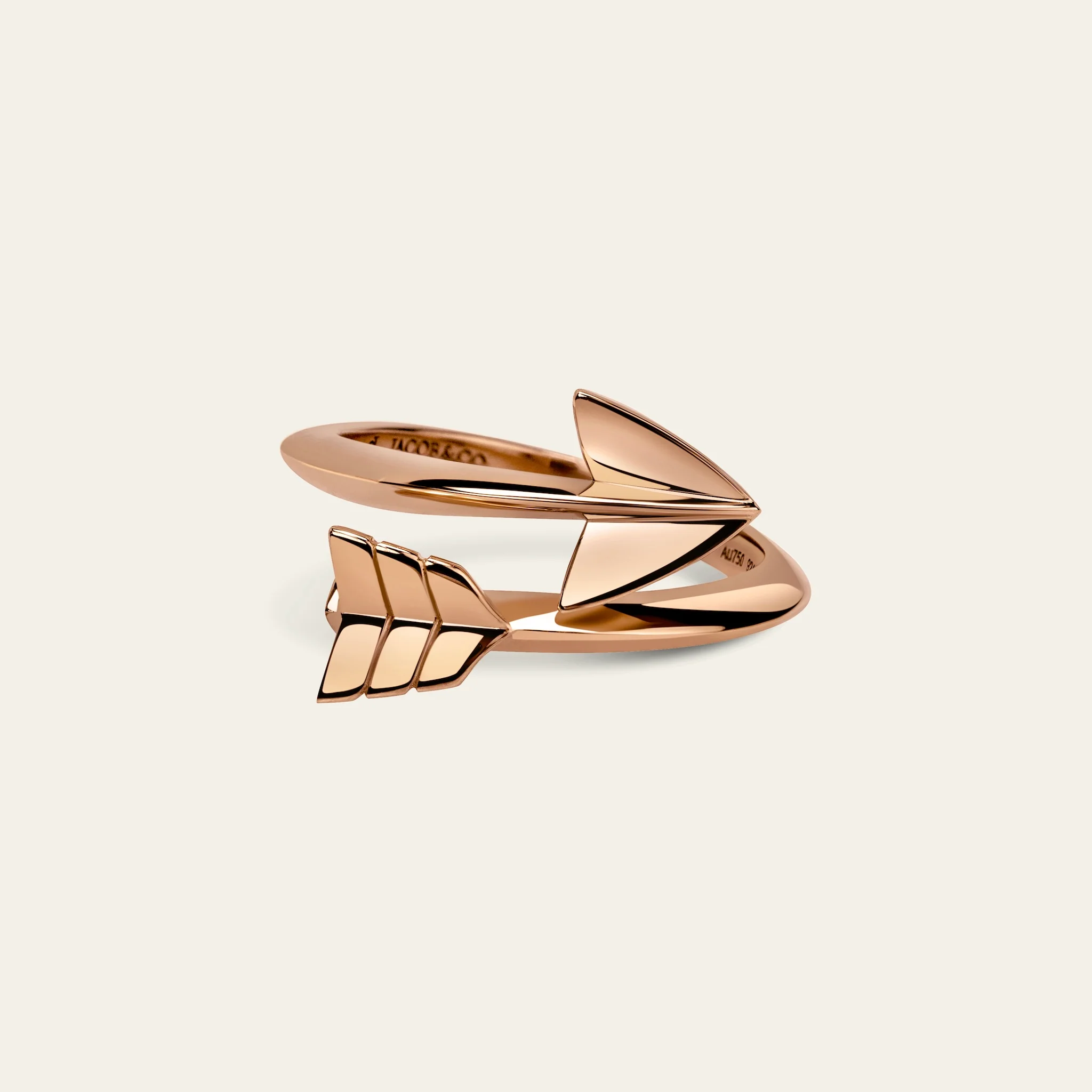 Jacob & Co. スーパーアロー リング 18Kローズゴールド 正面