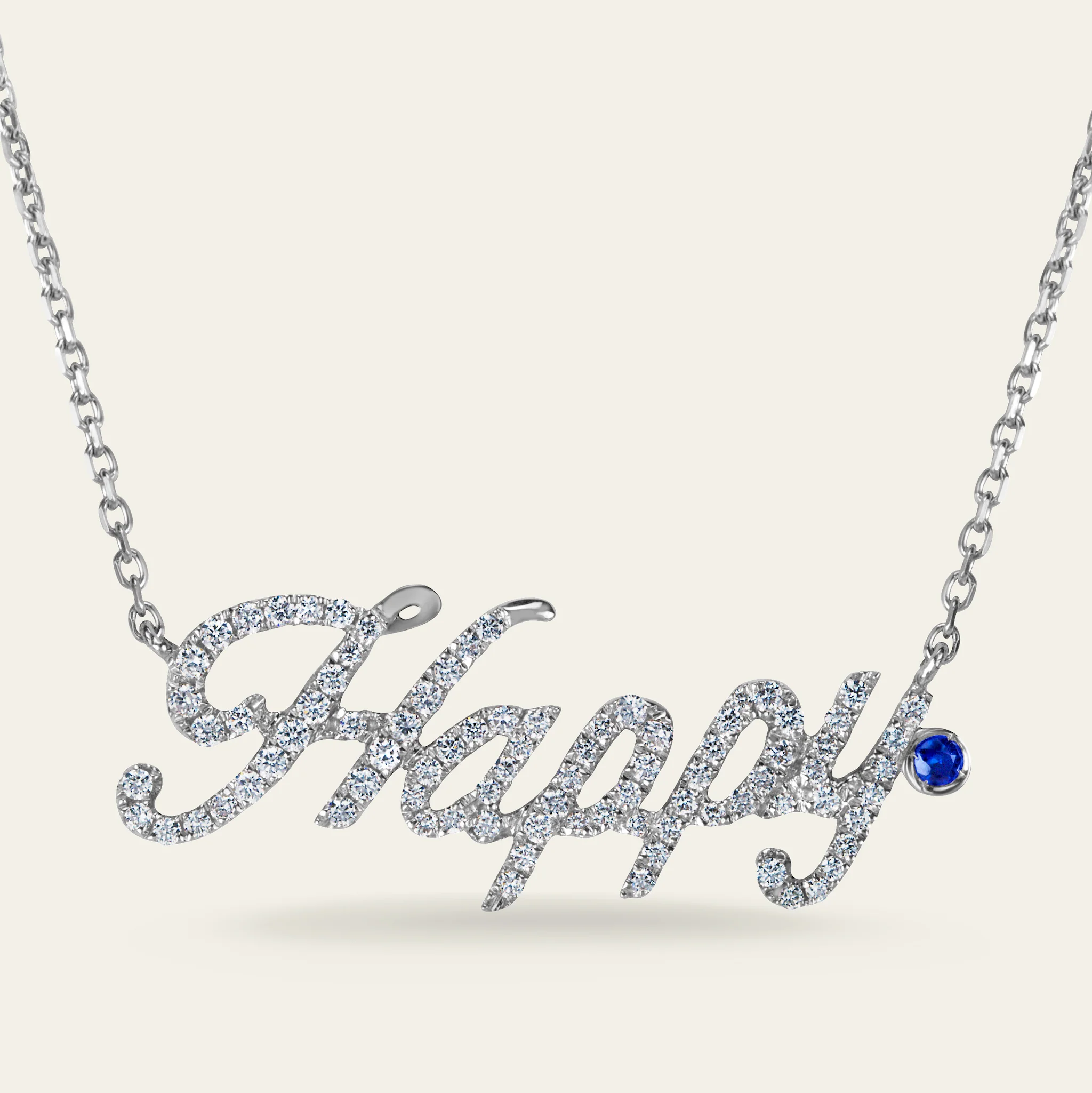 幸福の言葉を刻んだダイヤモンド・ジュエリー 18KWG 詳細