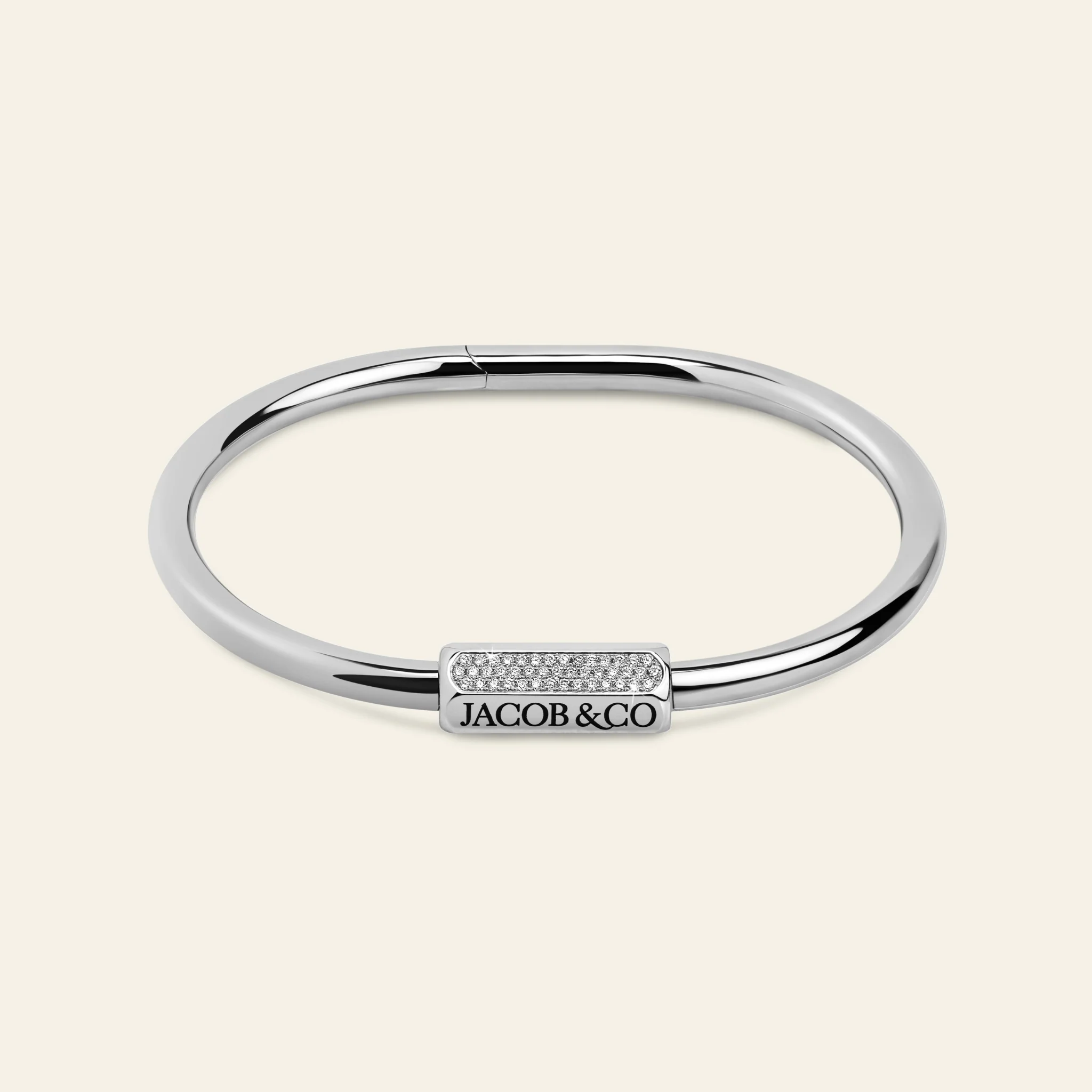 Jacob & Co. カラビンロック ダイヤモンド ブレスレット 18Kホワイトゴールド