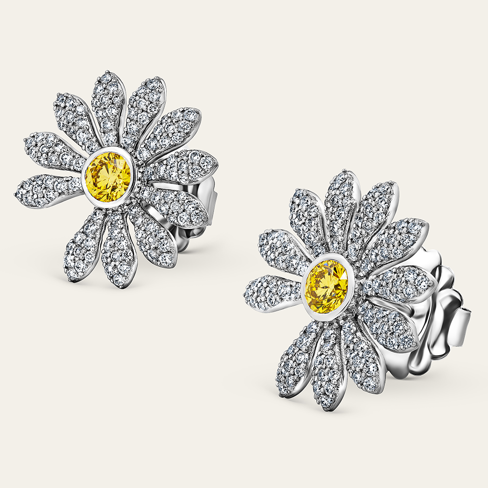 Jacob & Co. x PEACEMINUSONE イエローダイヤモンド パヴェイヤリング 裏面キャッチ